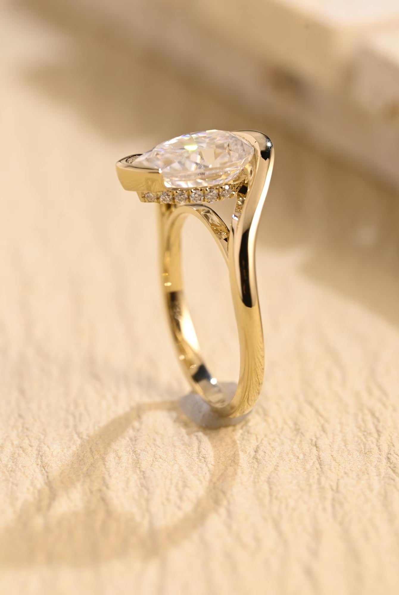 Pear Shaped Moissanite Ring