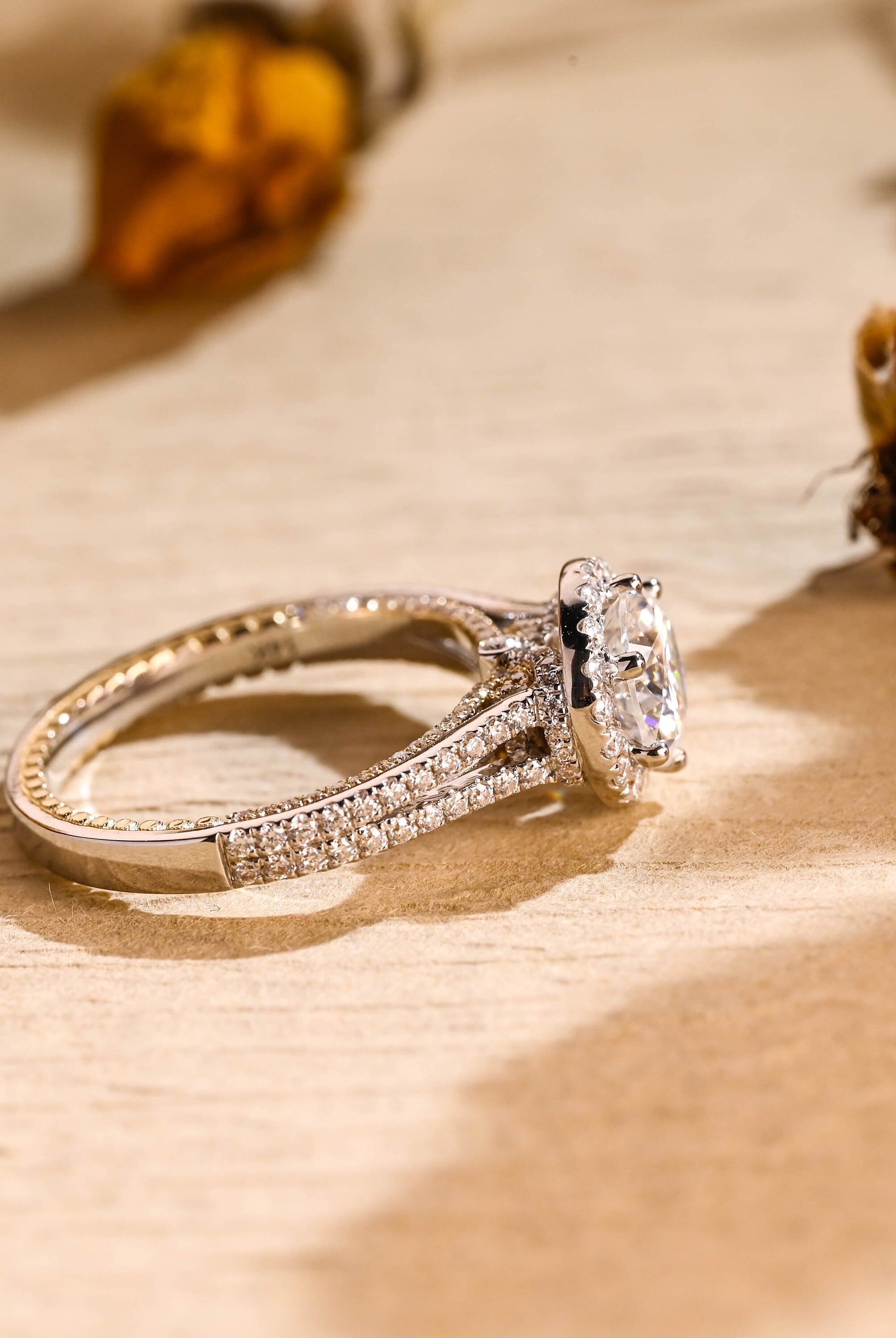 Round Cut Halo Engagement Ring