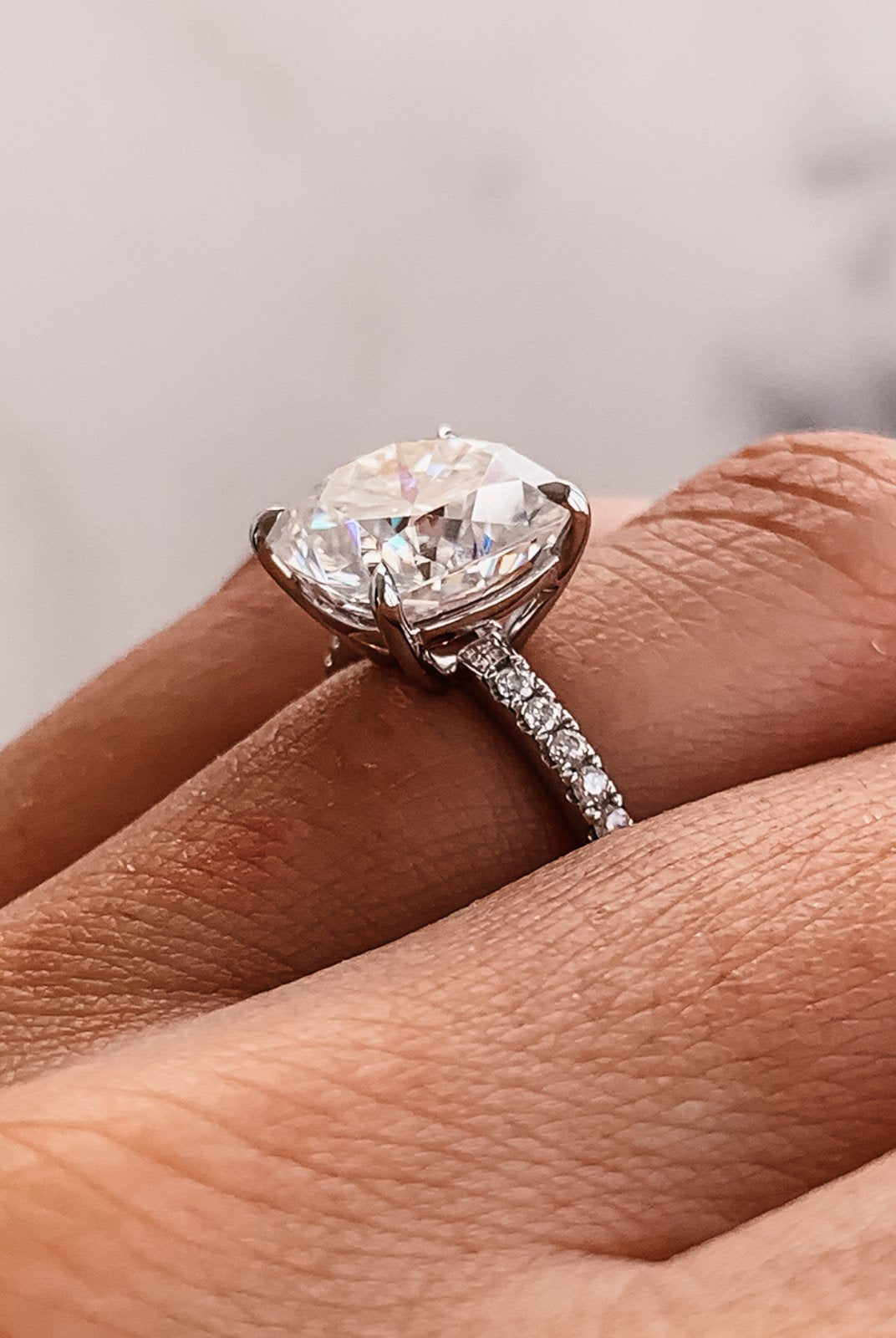 Moissanite wedding jewelry for rustic wedding