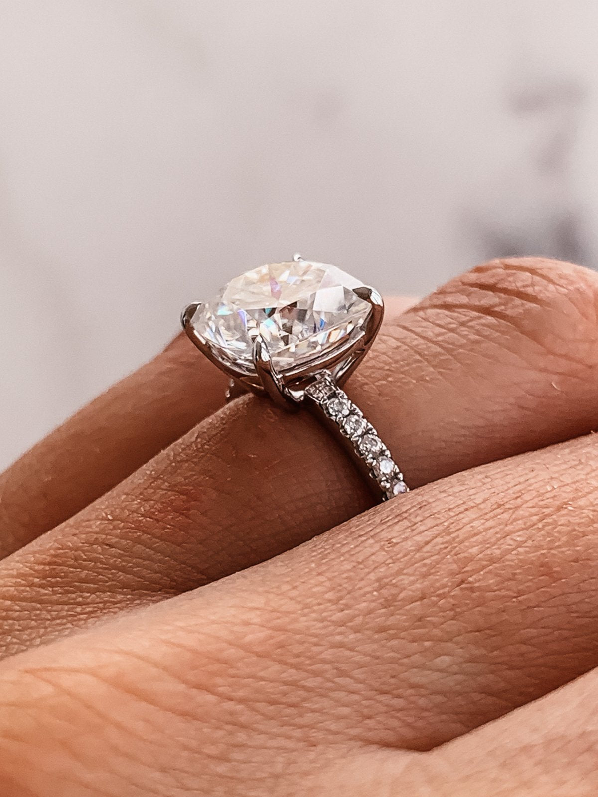 Moissanite wedding jewelry for rustic wedding