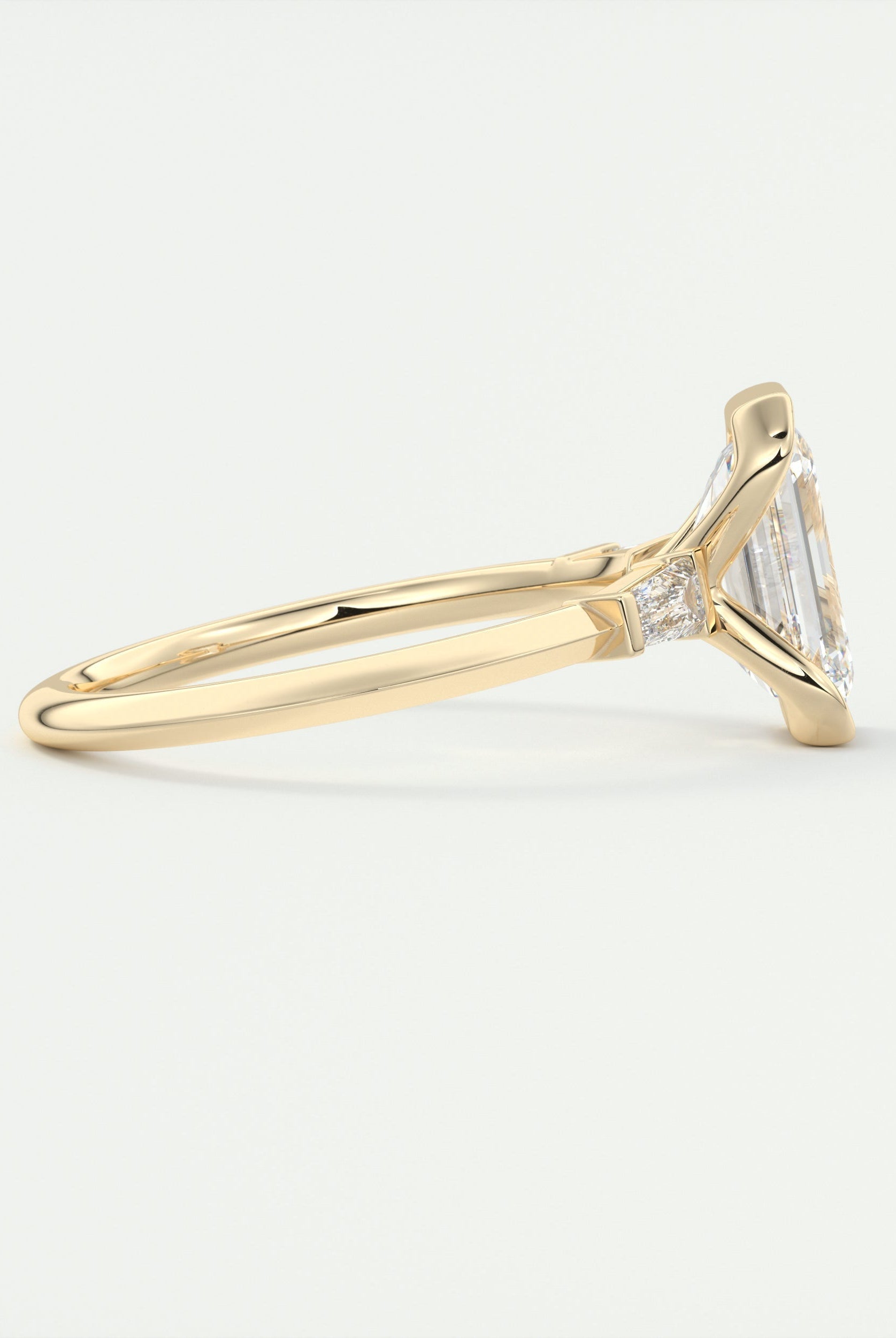 Half Bezel Moissanite Ring