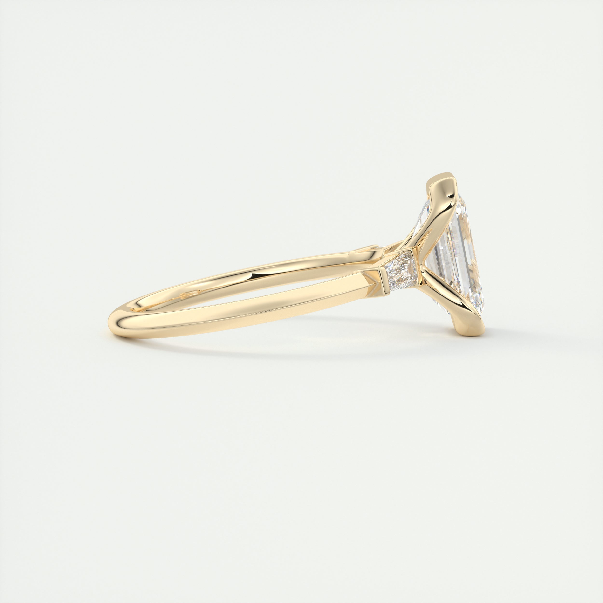 Half Bezel Moissanite Ring