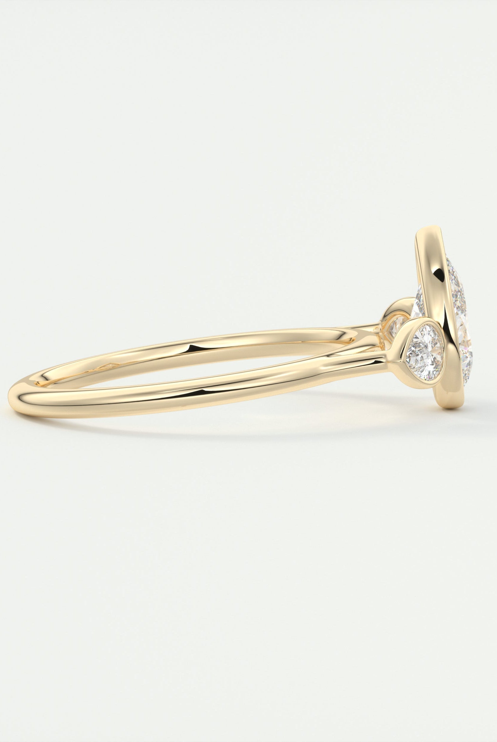 Bezel Set Pear Moissanite Ring
