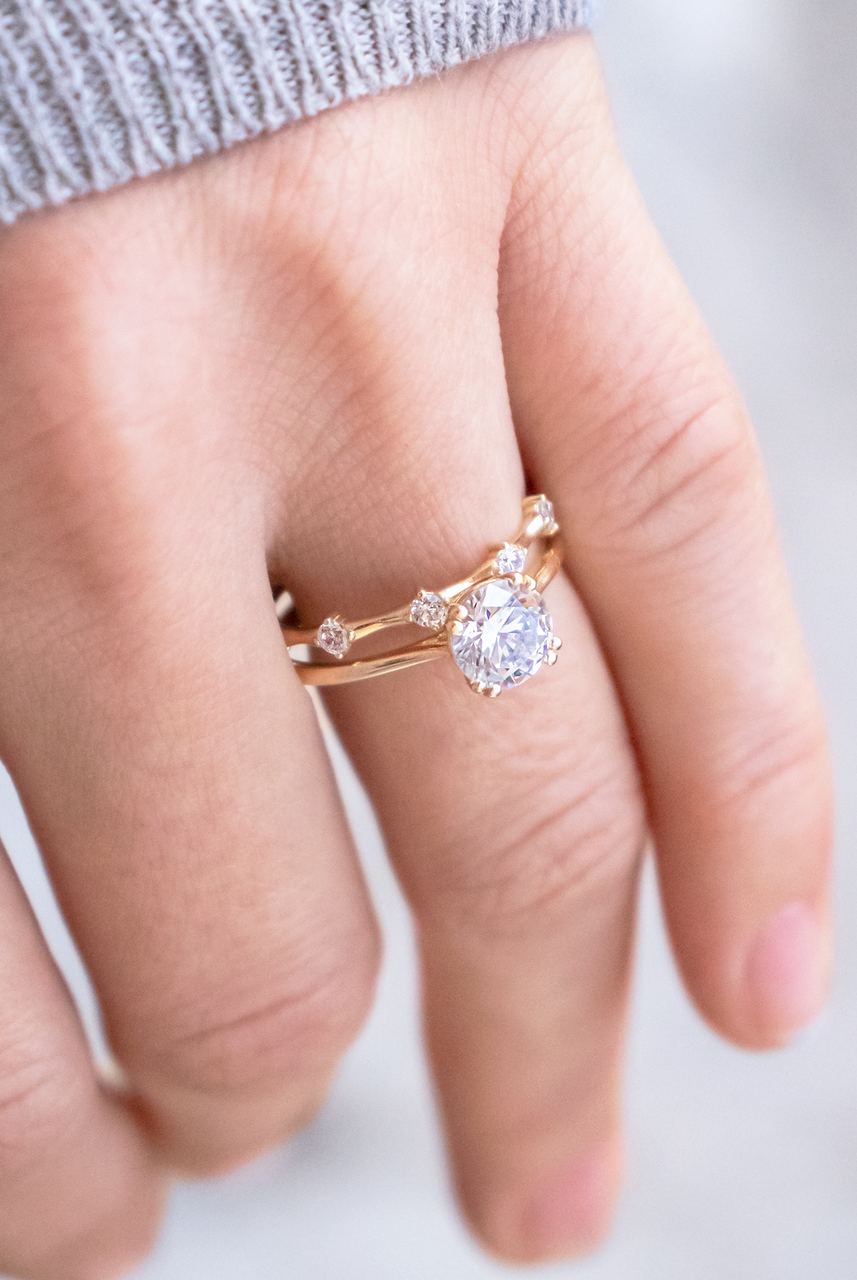 Custom Moissanite Engagement Ring