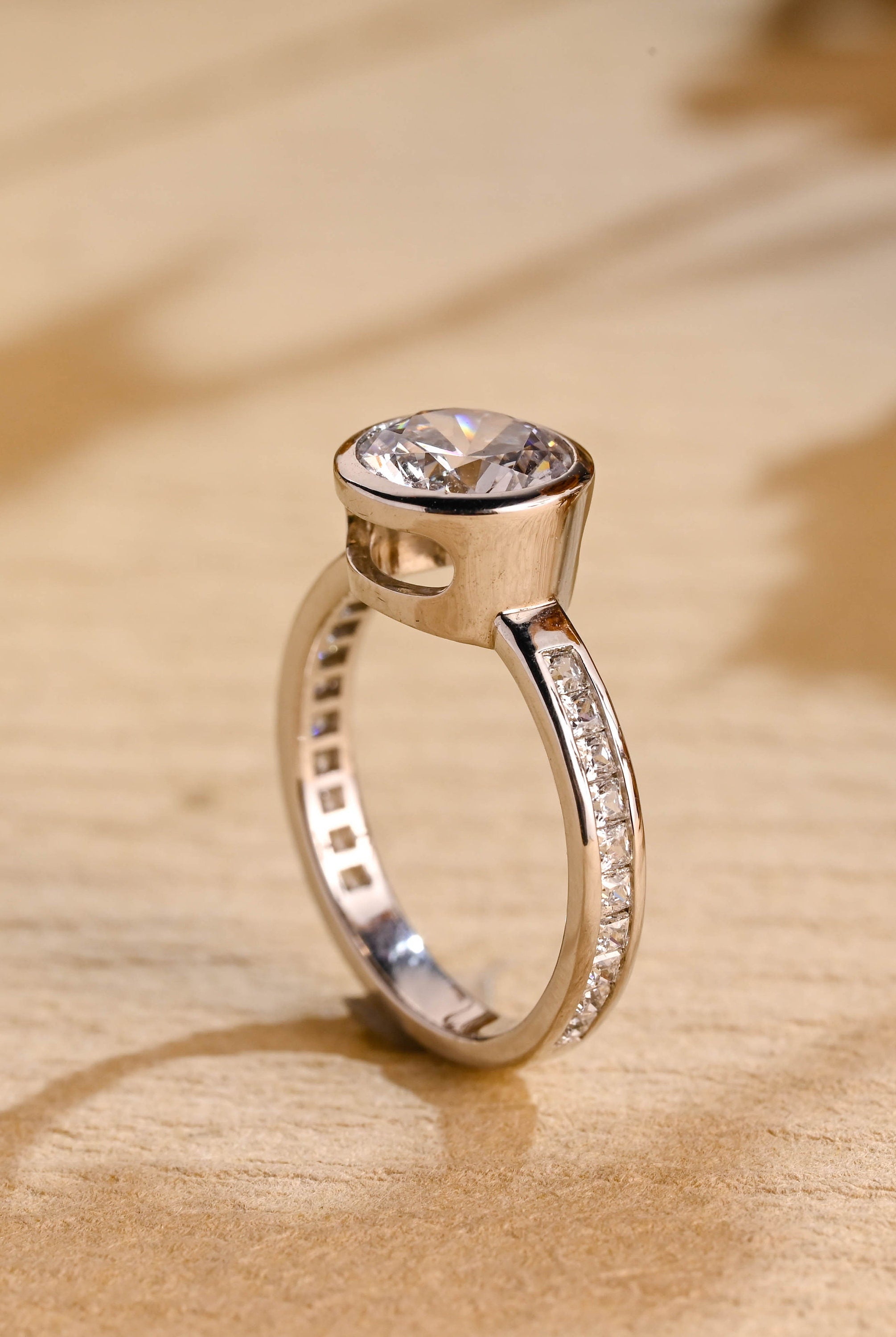 White Gold Bezel Set Ring