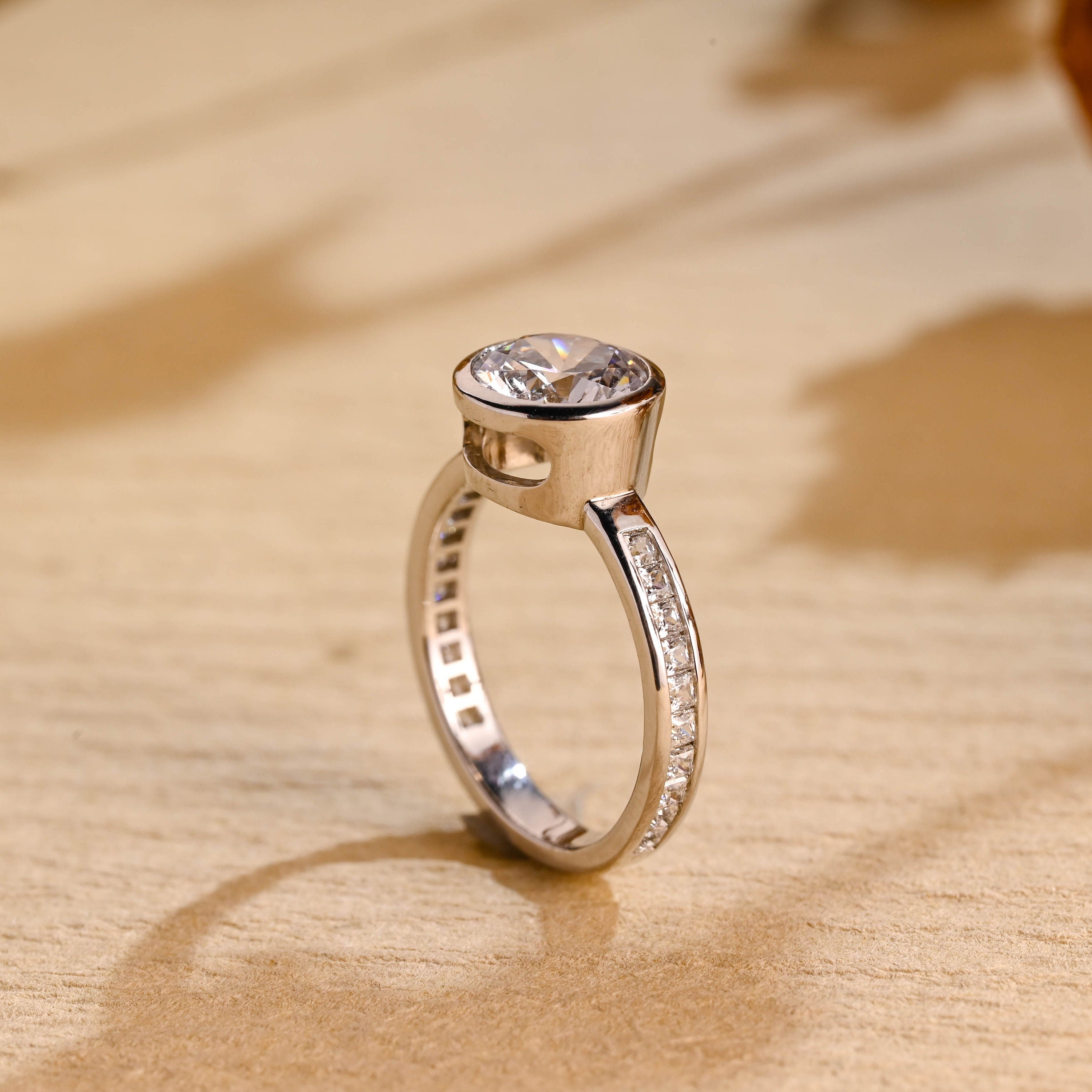 White Gold Bezel Set Ring