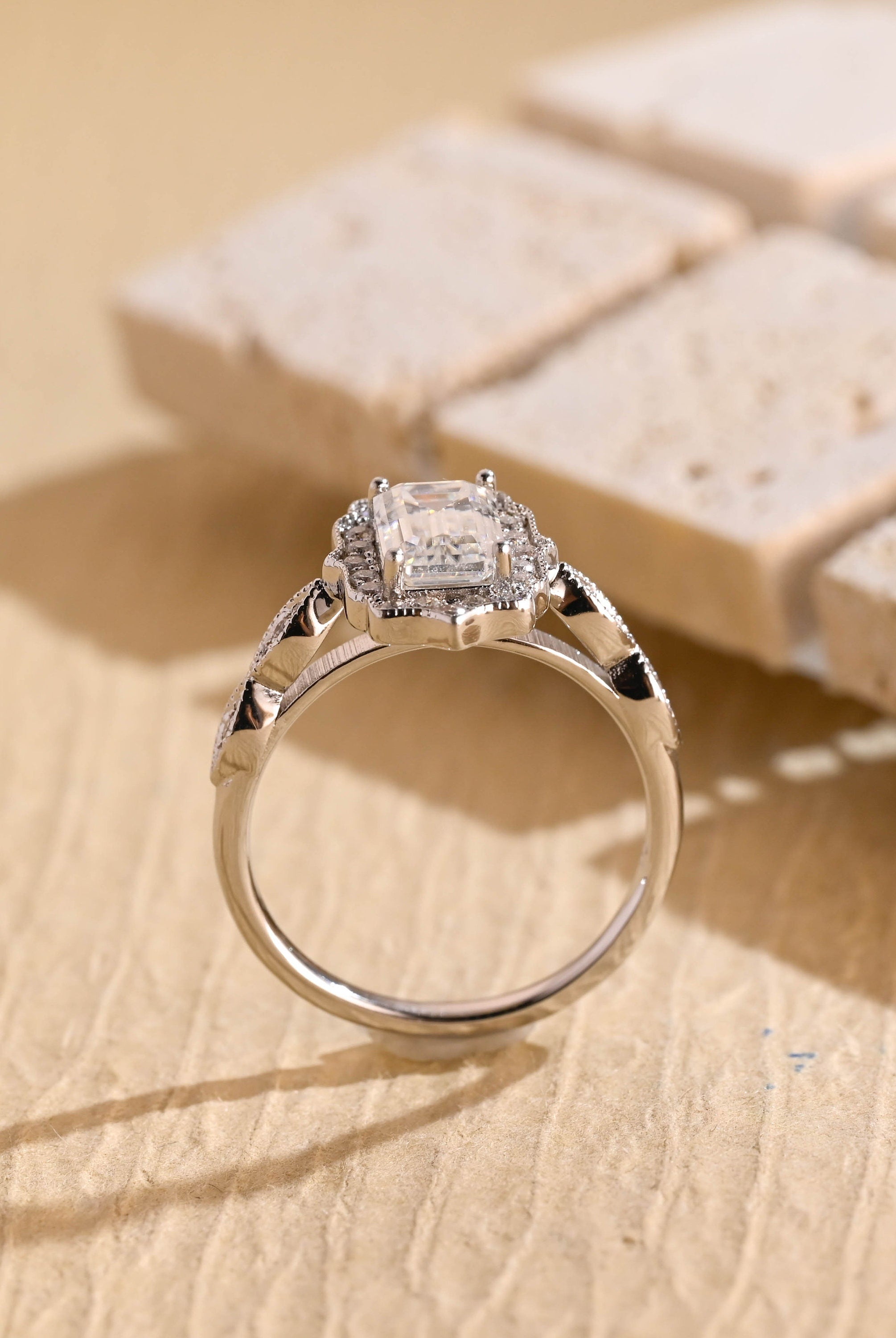 Unique Moissanite Bridal Ring
