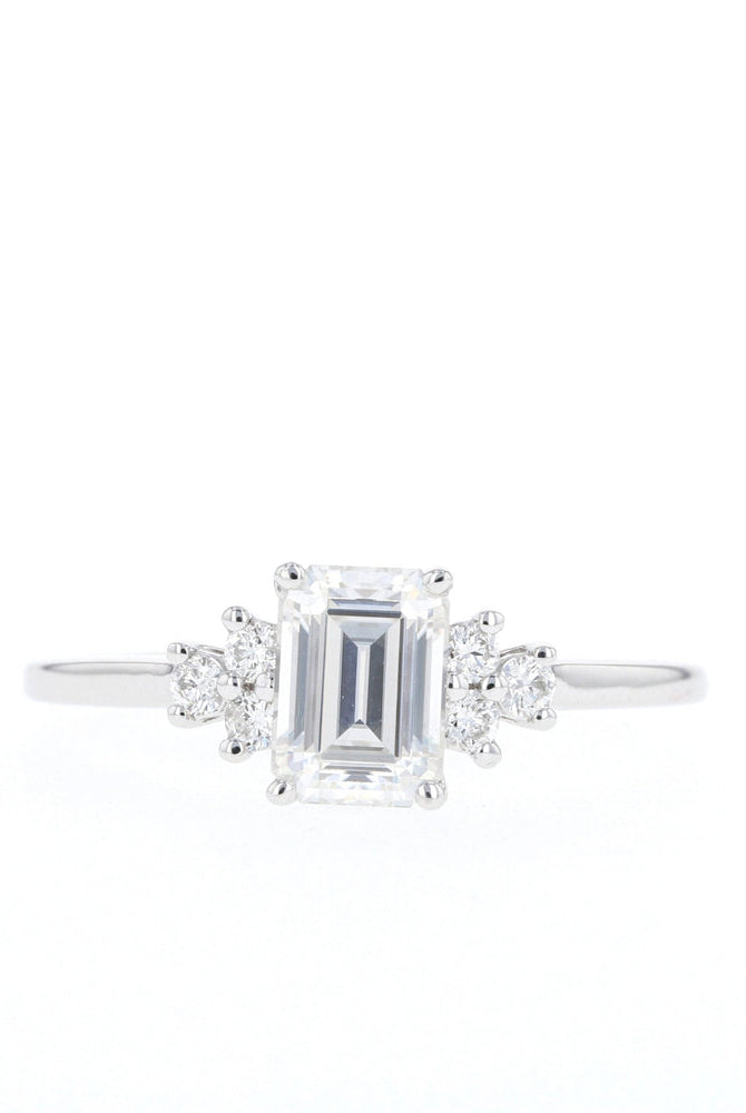 Step Cut Moissanite Ring