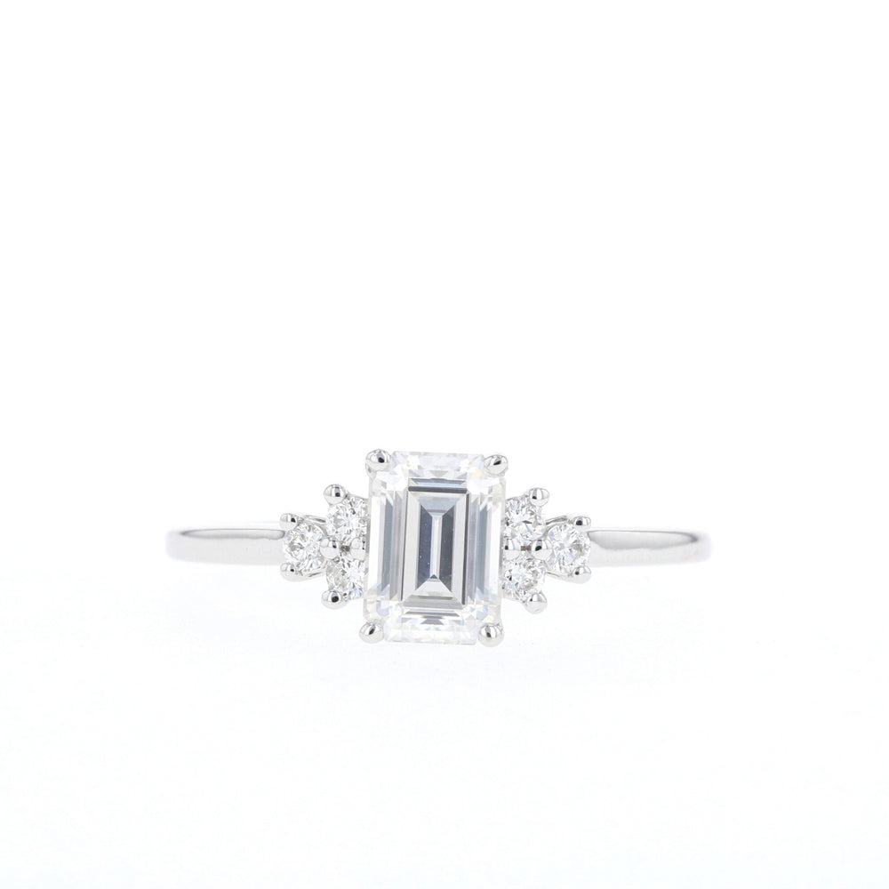 Step Cut Moissanite Ring