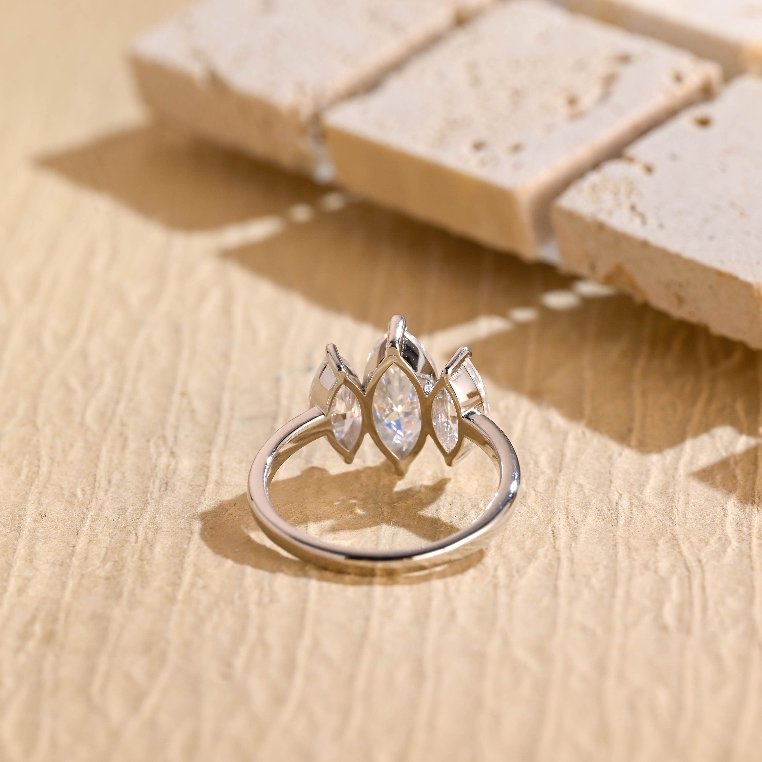 Marquise Moissanite Engagement Ring