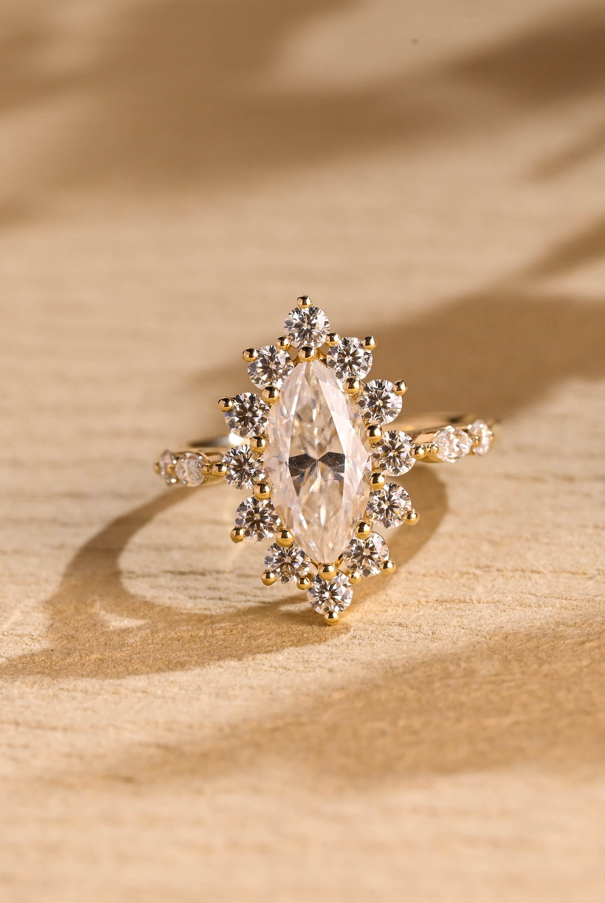1 Carat Marquise Moissanite Ring