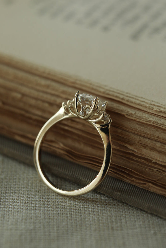 Unique Moissanite Engagement Ring