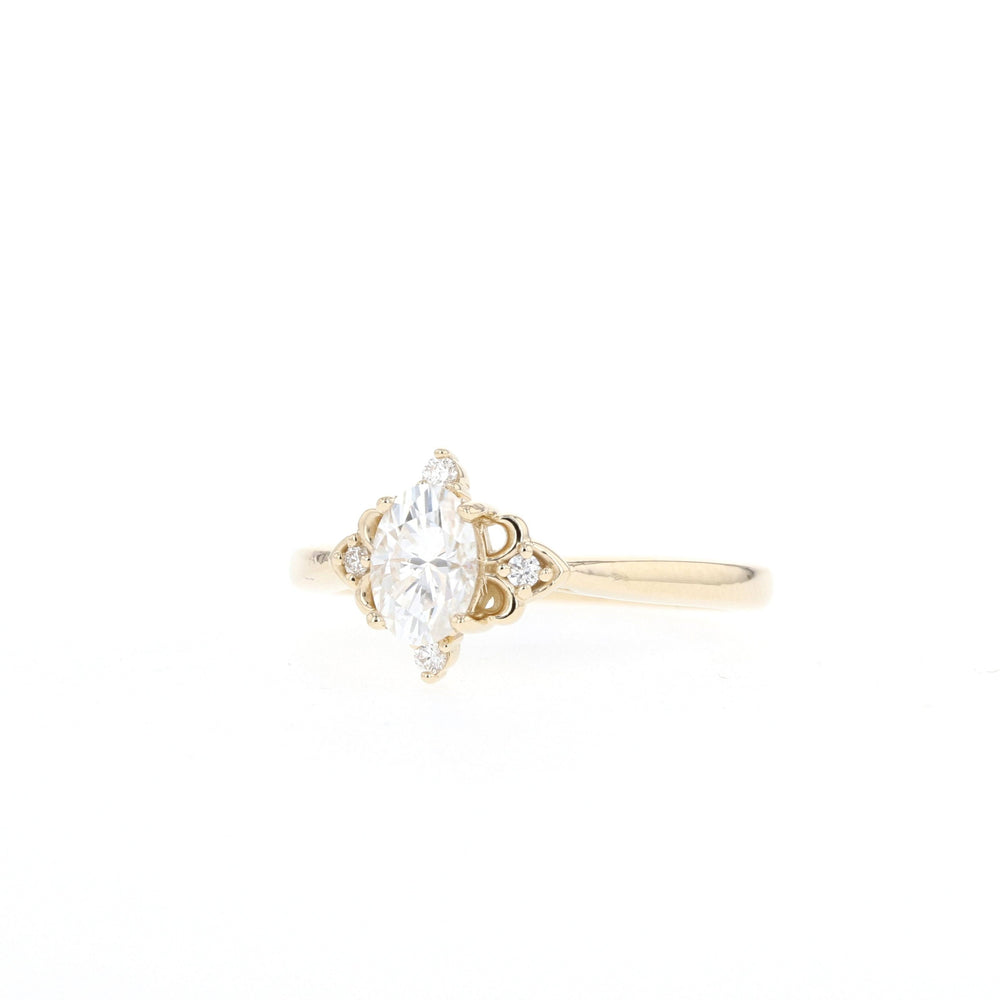 Oval Solitaire Vintage Moissanite Engagement Ring