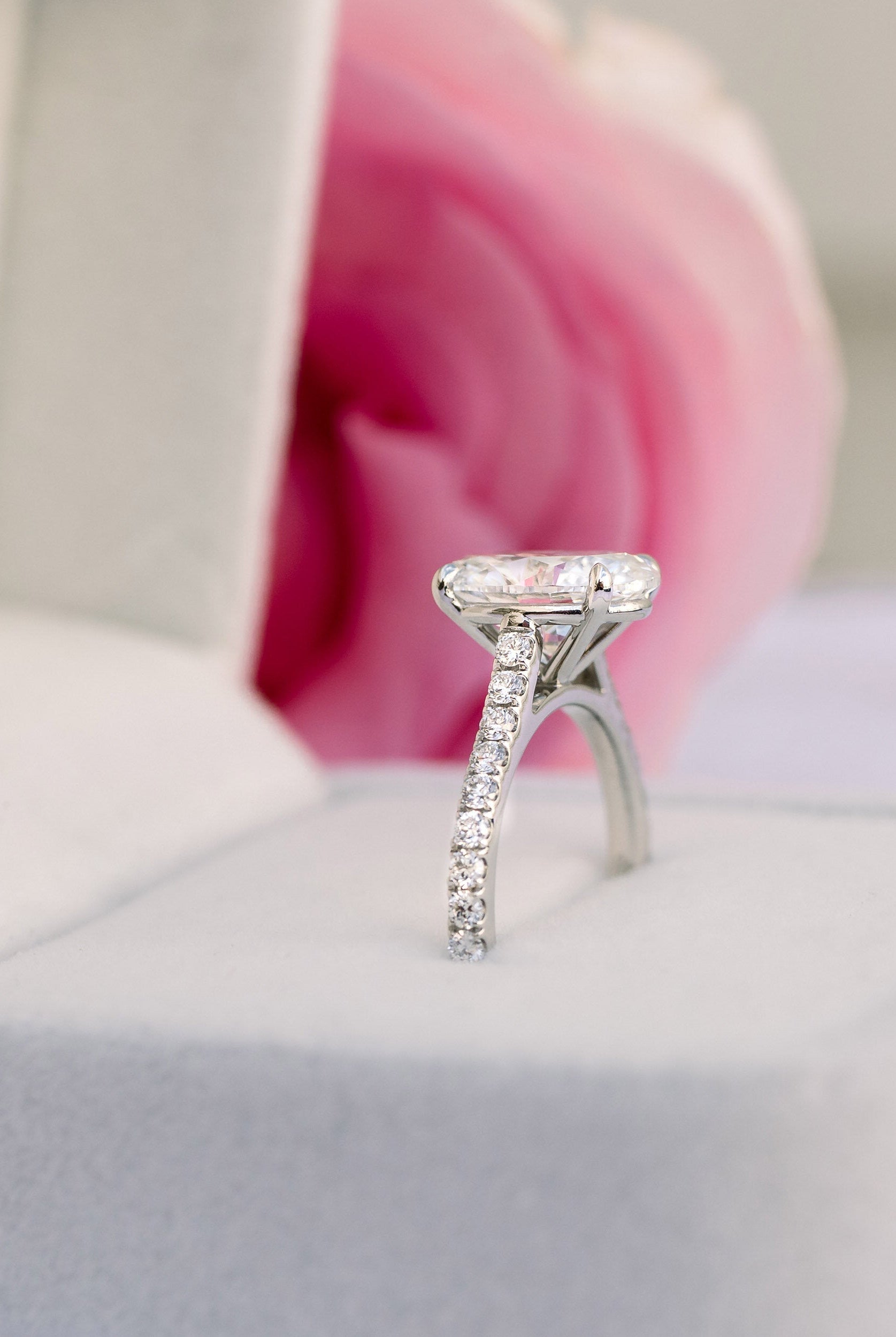 Oval Diamond Alternative Ring