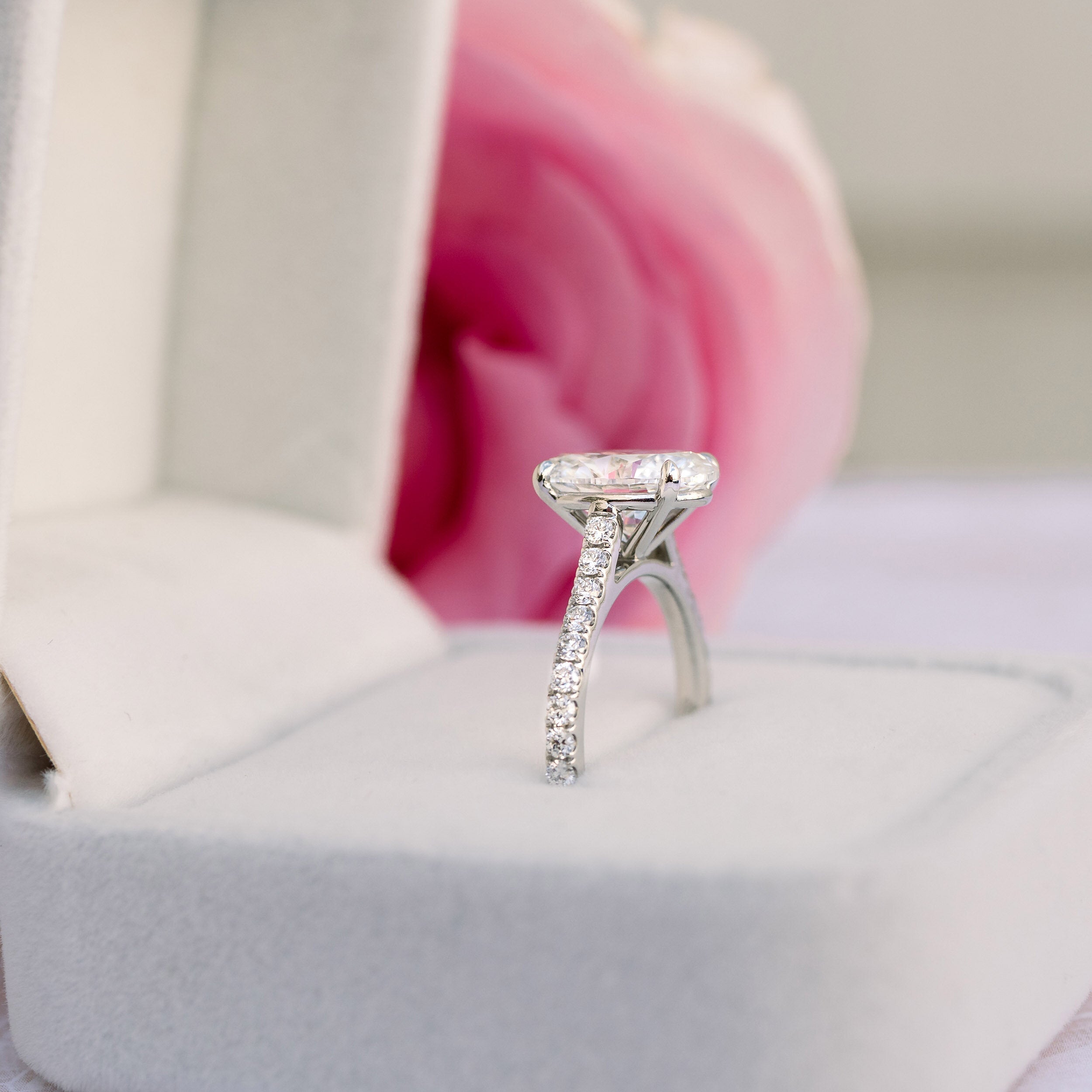 Oval Diamond Alternative Ring