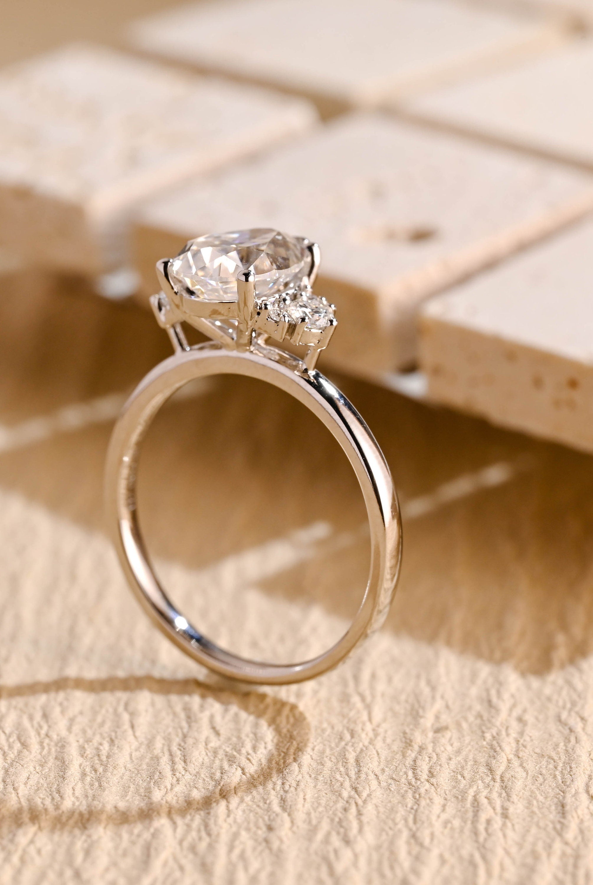 fine jewelry pear moissanite cluster ring