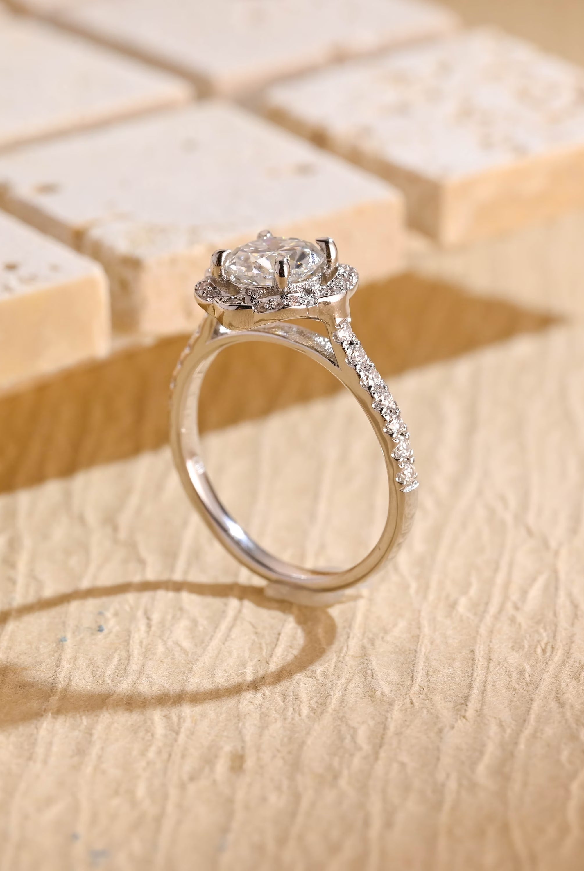 White Gold Moissanite Ring