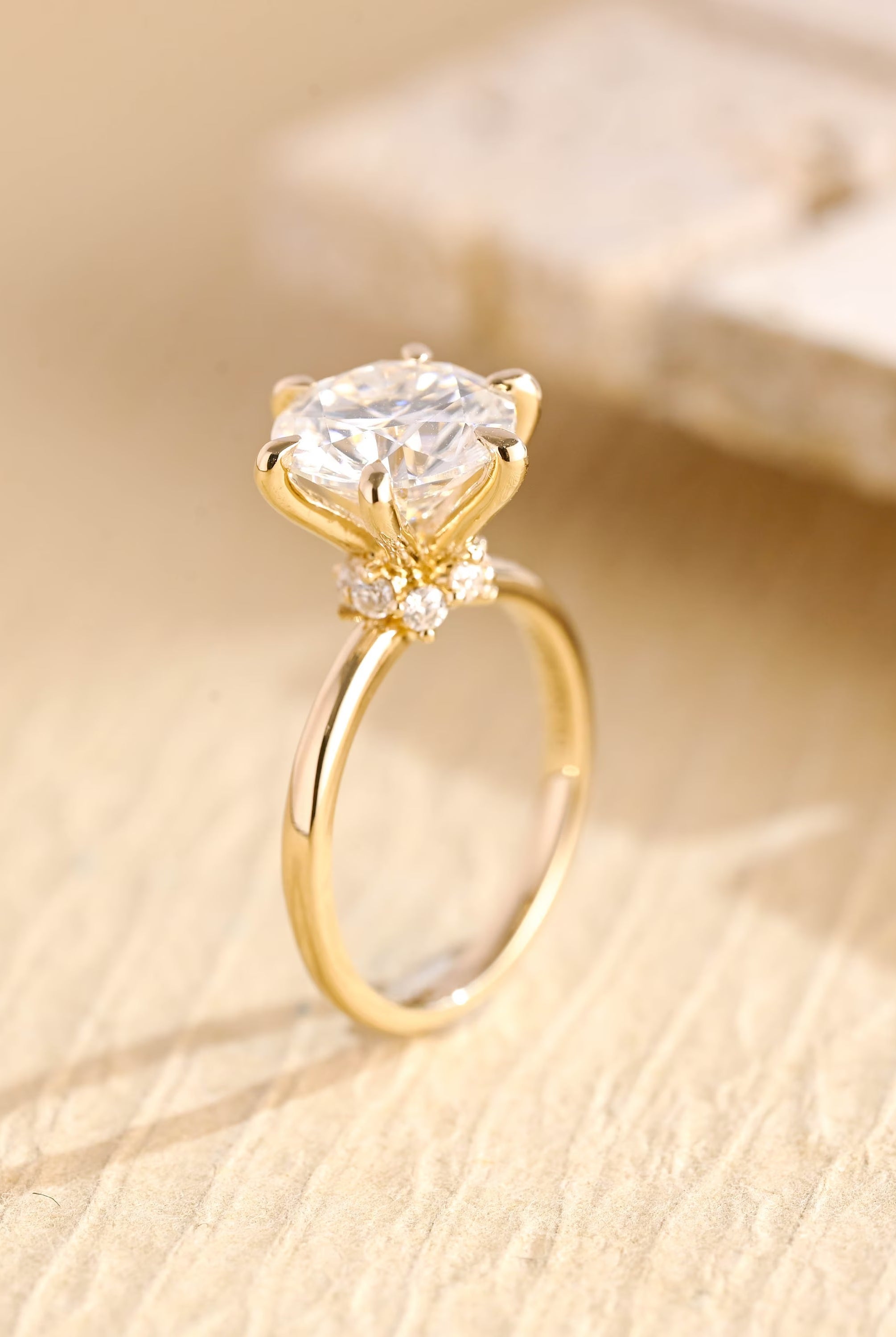 Hidden Halo Solitaire Ring