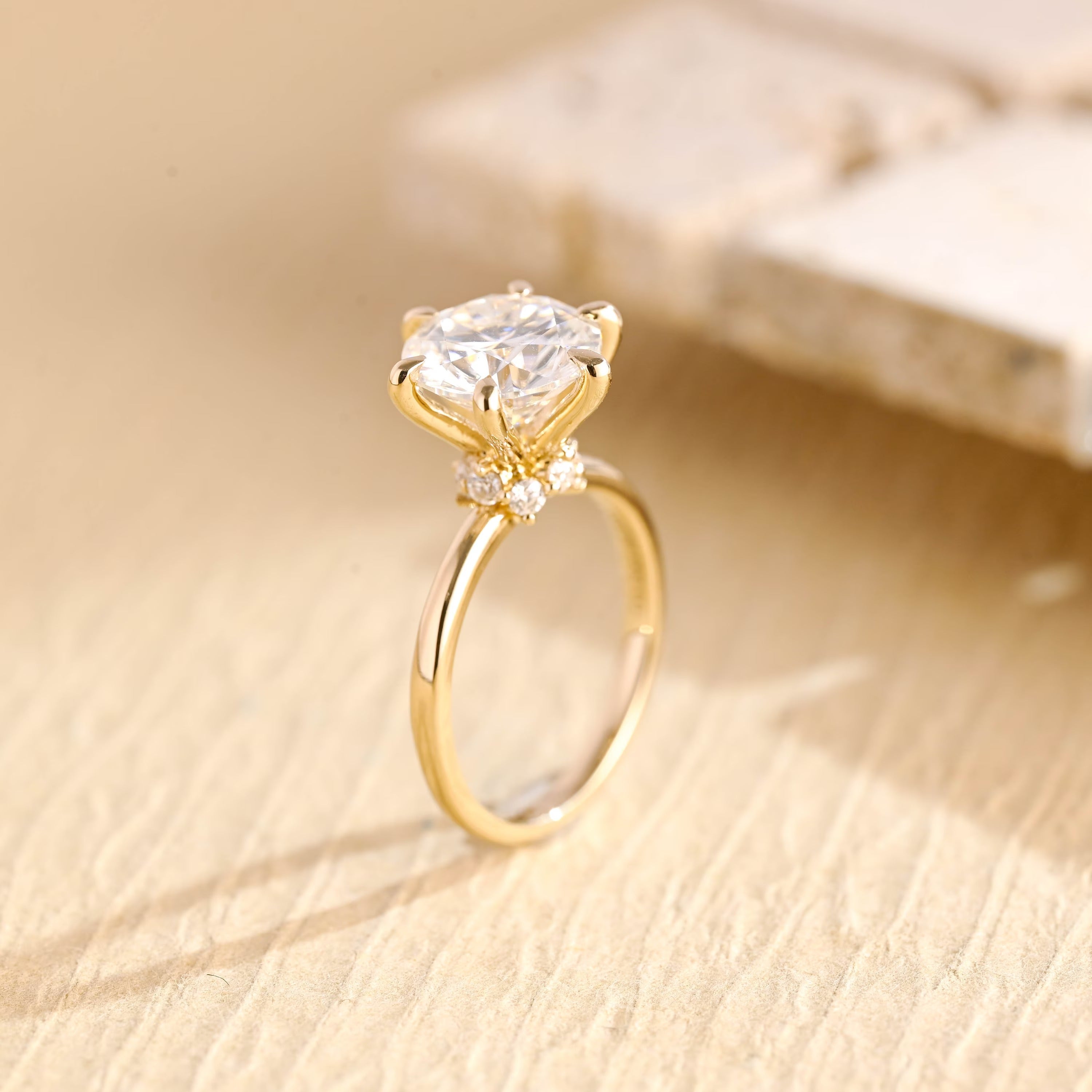 Hidden Halo Solitaire Ring