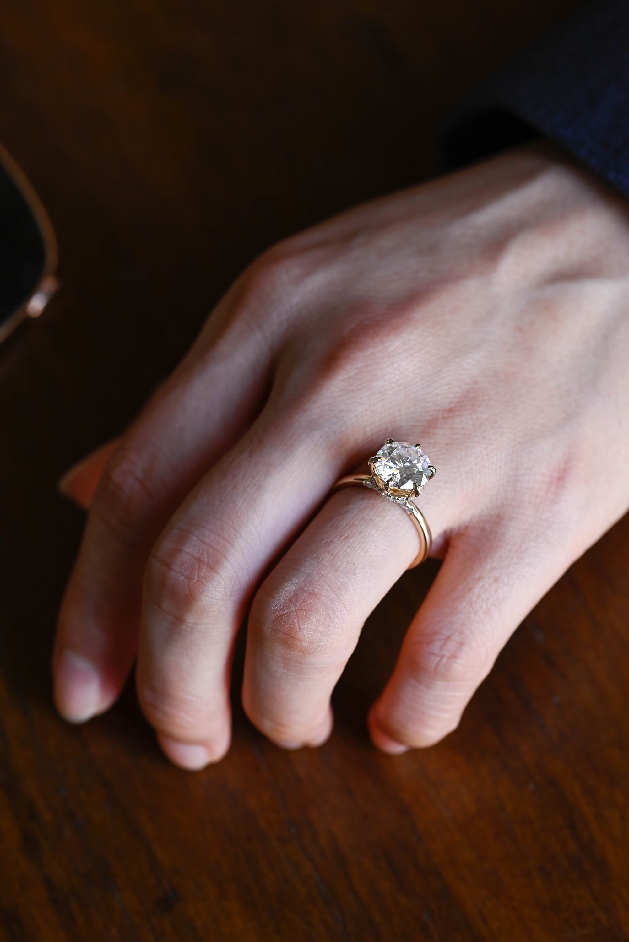 Round Halo Moissanite Ring