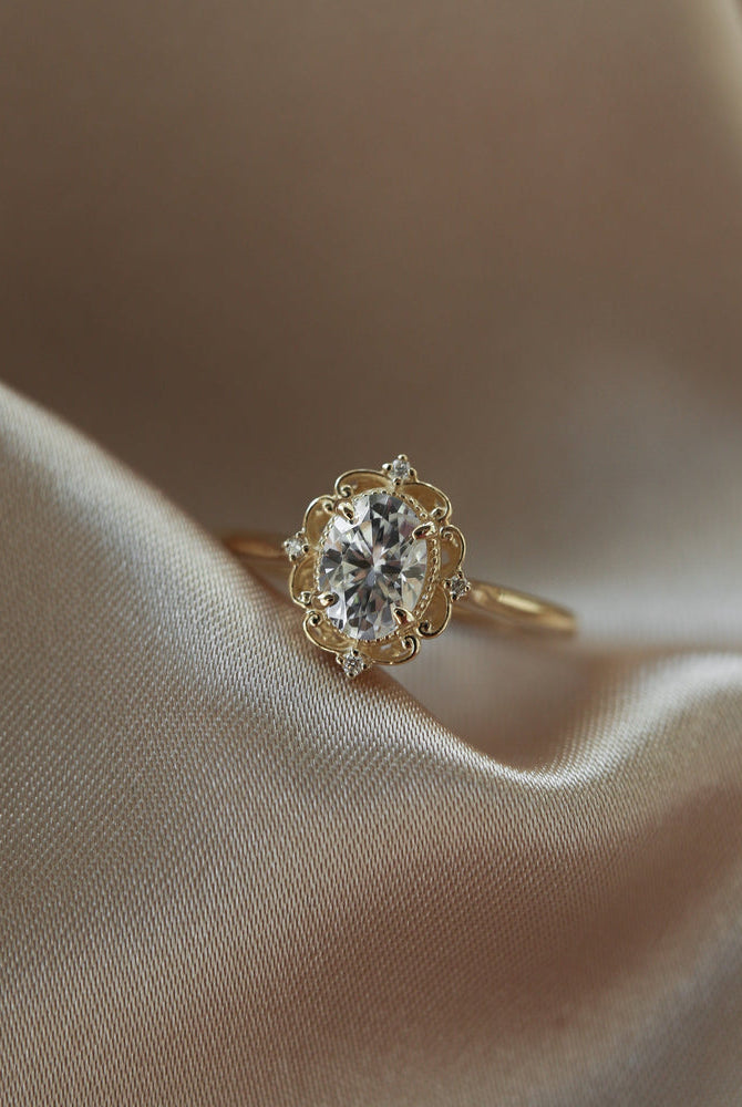 Oval Center Stone Ring
