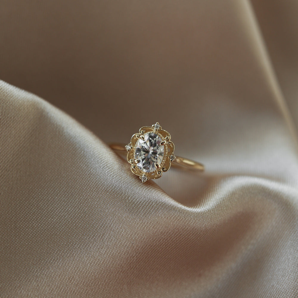 Oval Center Stone Ring