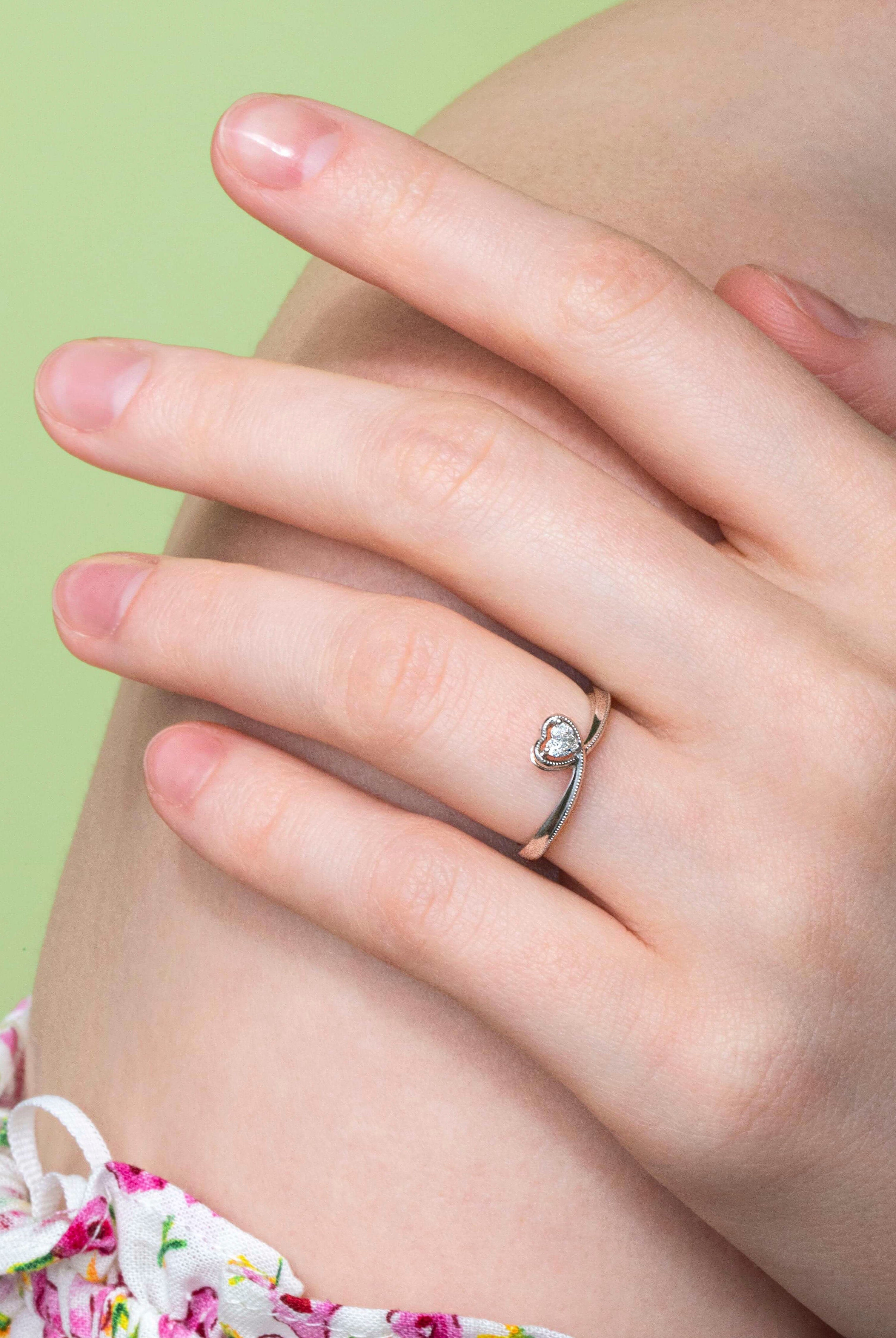 Heart Shaped Unique Diamond Engagement Ring For Women