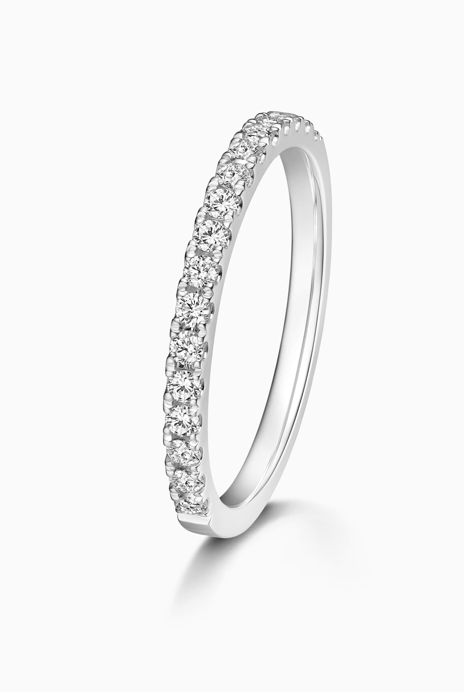 Round Cut Moissanite Half Eternity Diamond Wedding Band for Women