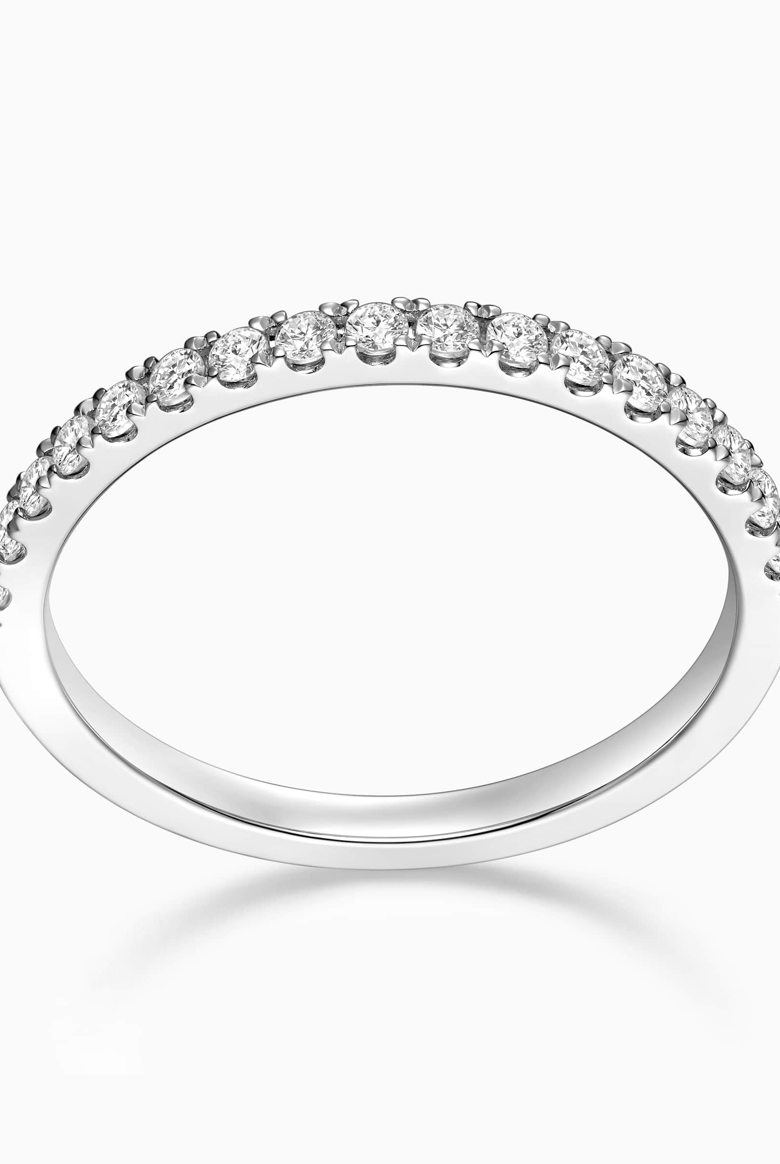 Round Cut Moissanite Half Eternity Diamond Wedding Band for Women