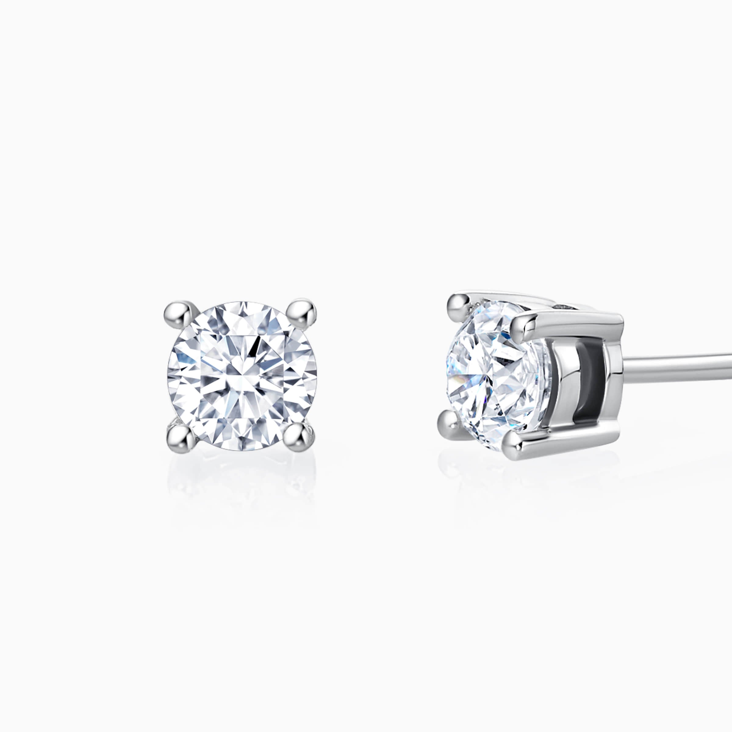 Round Cut Moissanite Diamond Stud Earrings for Women