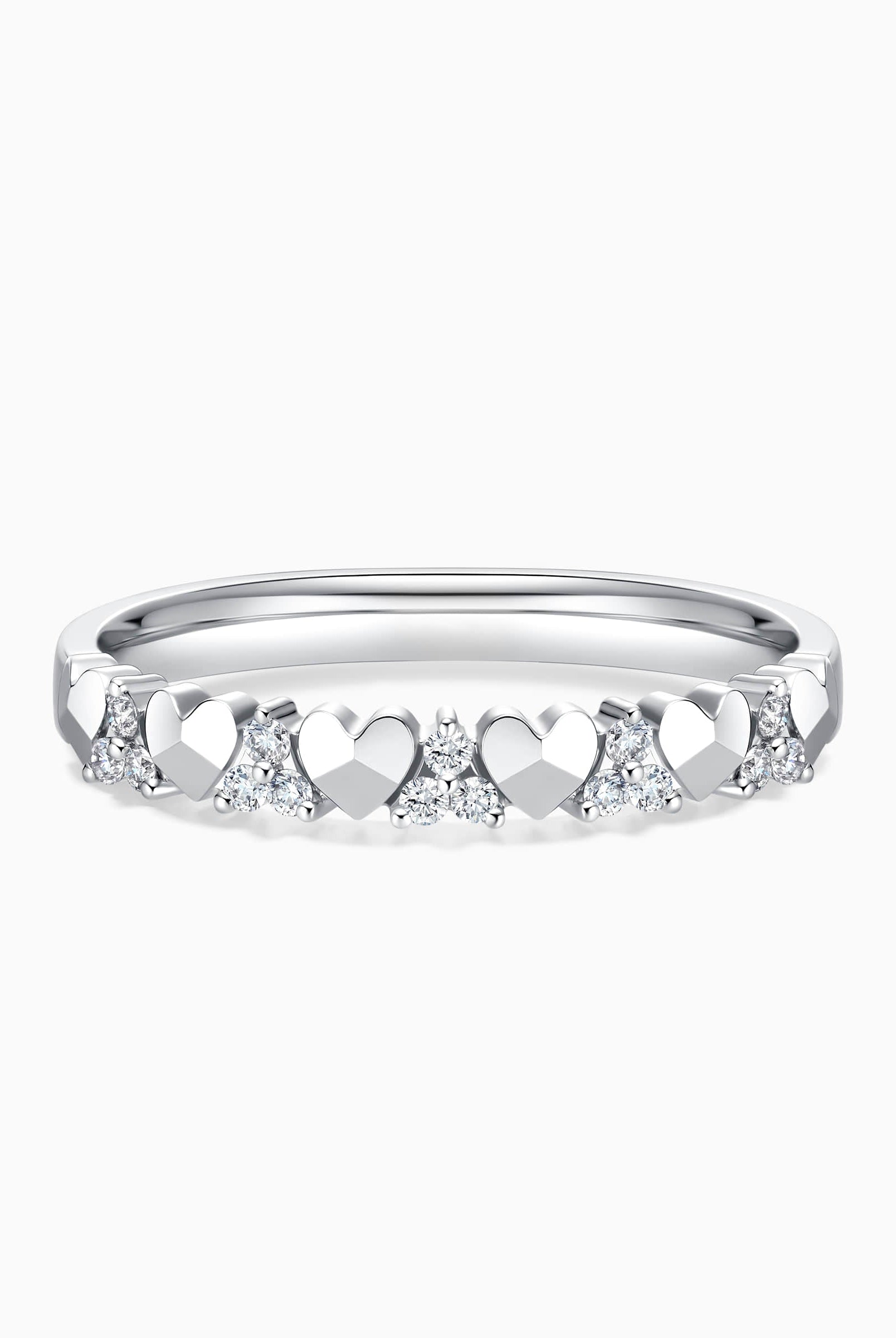 Round Cut Moissanite Diamond Unique Wedding Band
