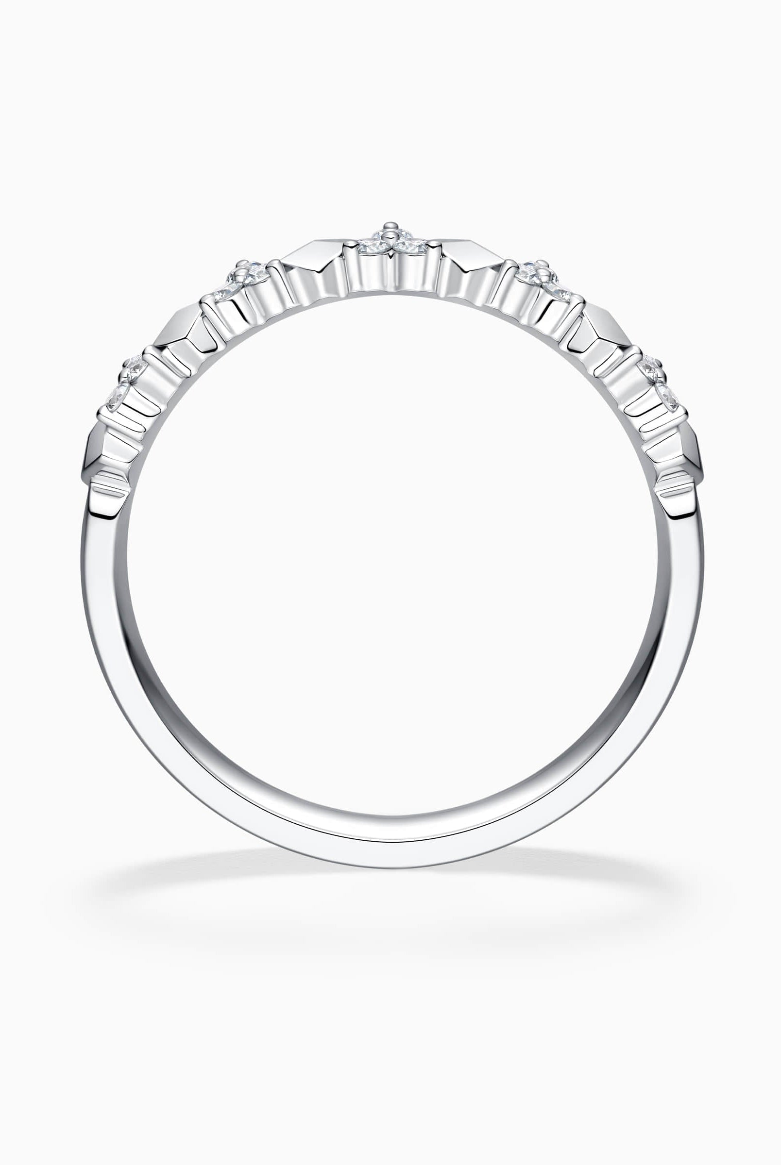 Round Cut Moissanite Diamond Unique Wedding Band