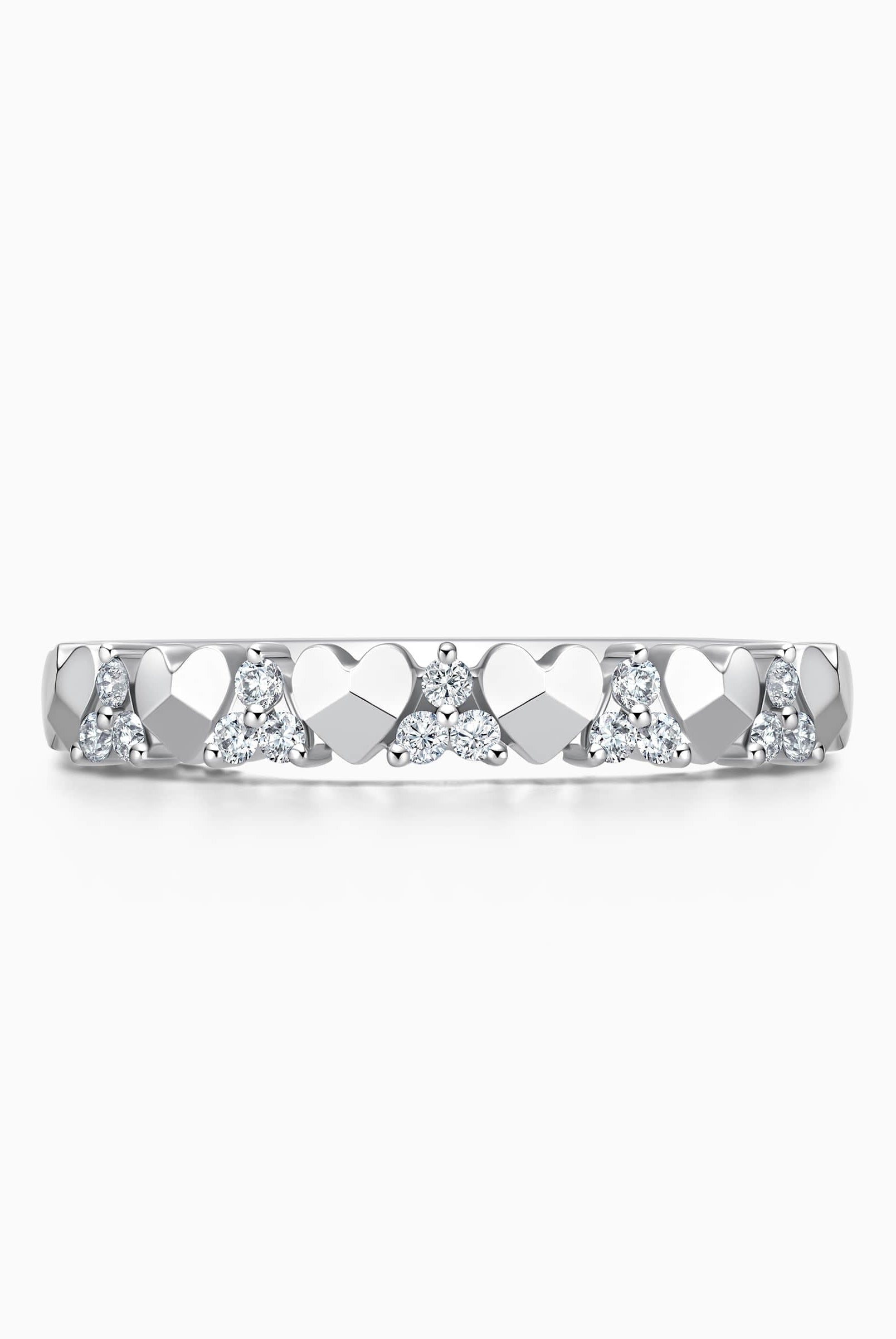 Round Cut Moissanite Diamond Unique Wedding Band