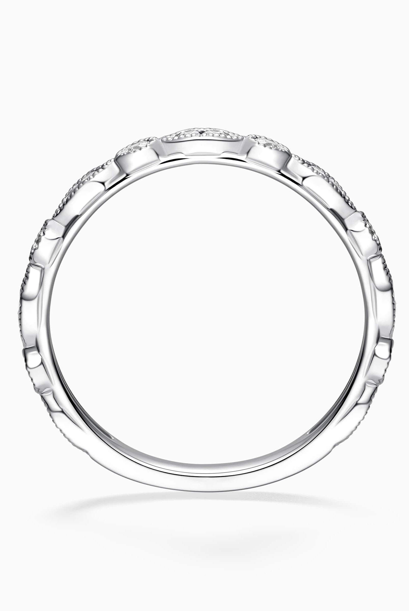 Round Cut Moissanite Diamond Vintage Wedding Band