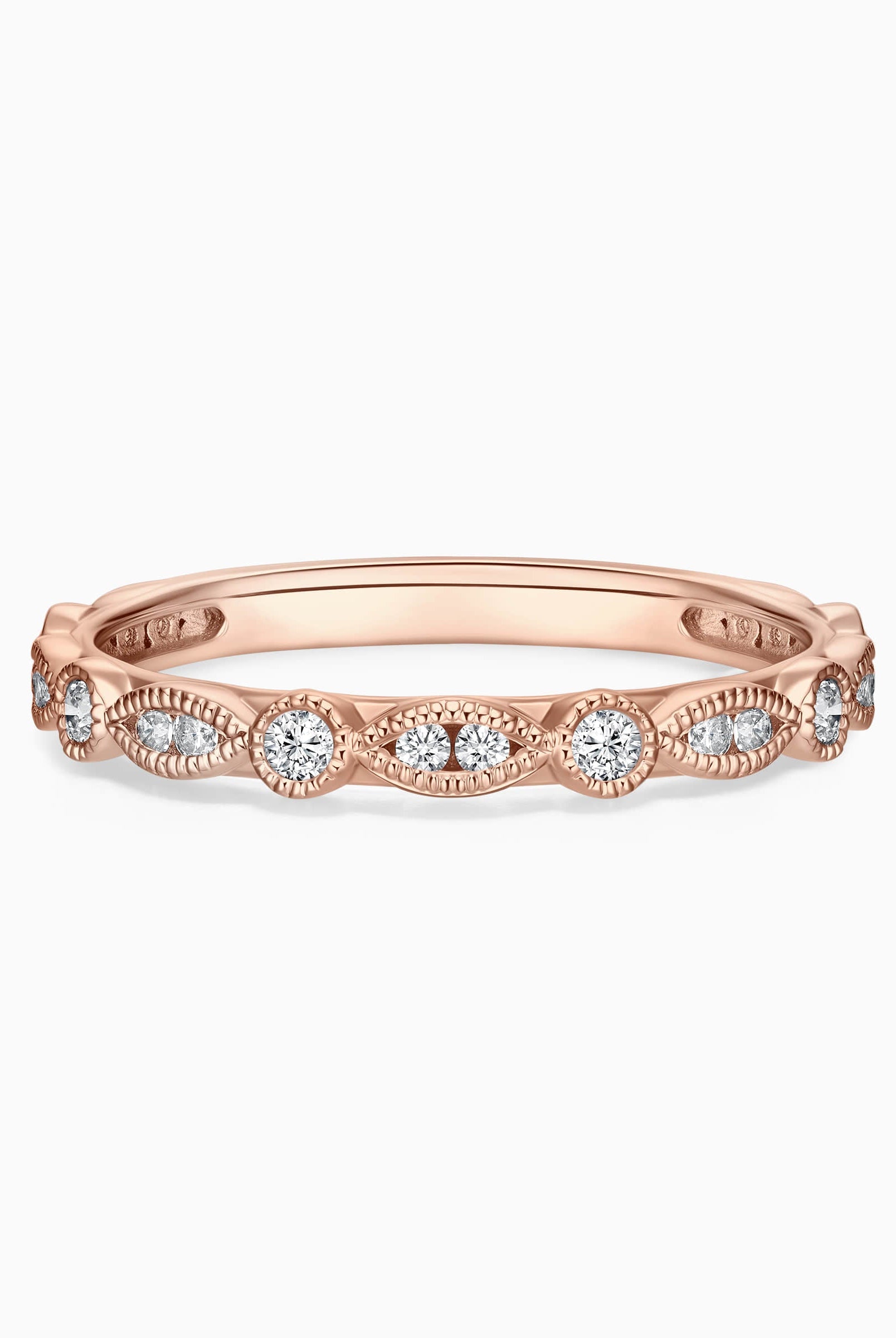 Round Cut Moissanite Diamond Vintage Wedding Band