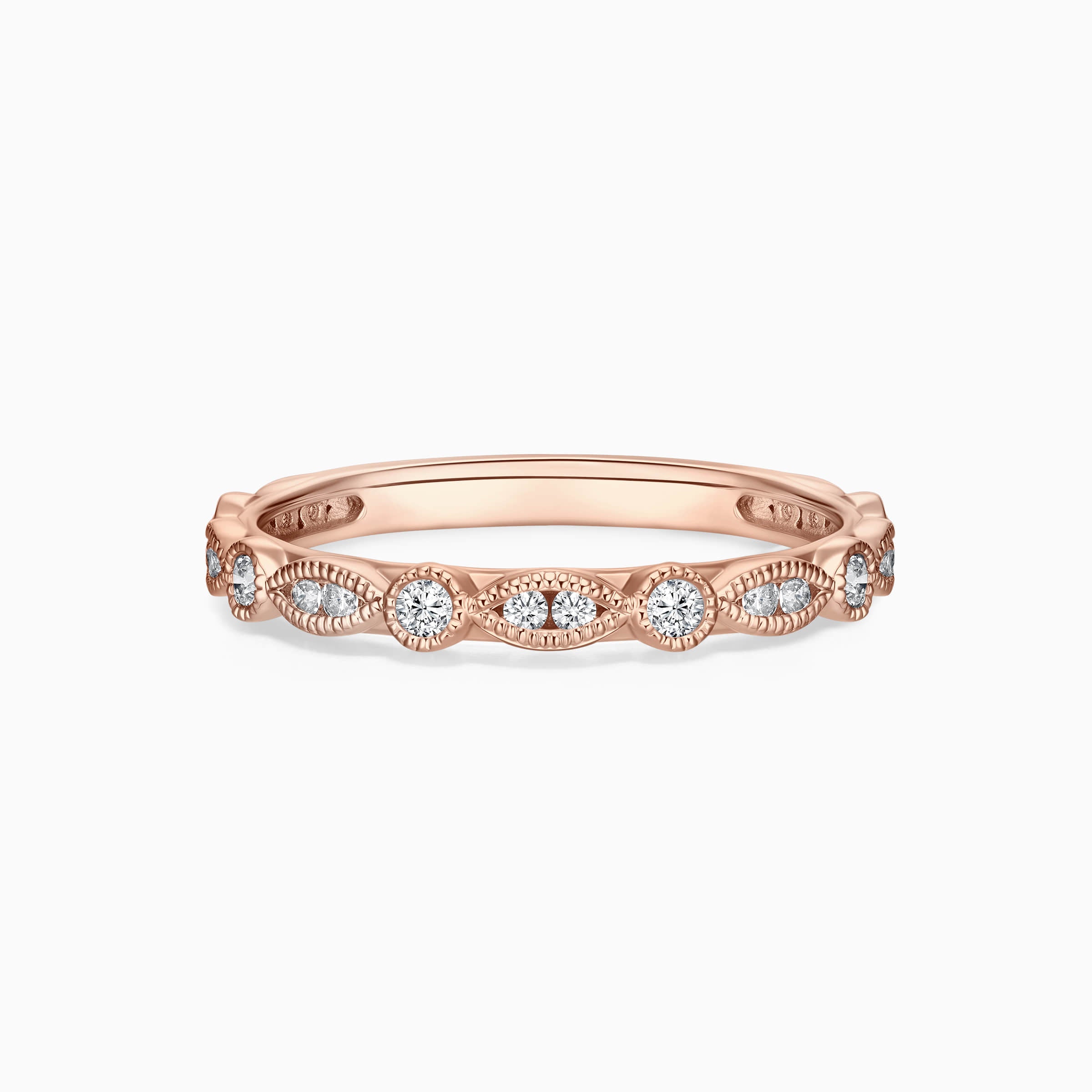 Round Cut Moissanite Diamond Vintage Wedding Band