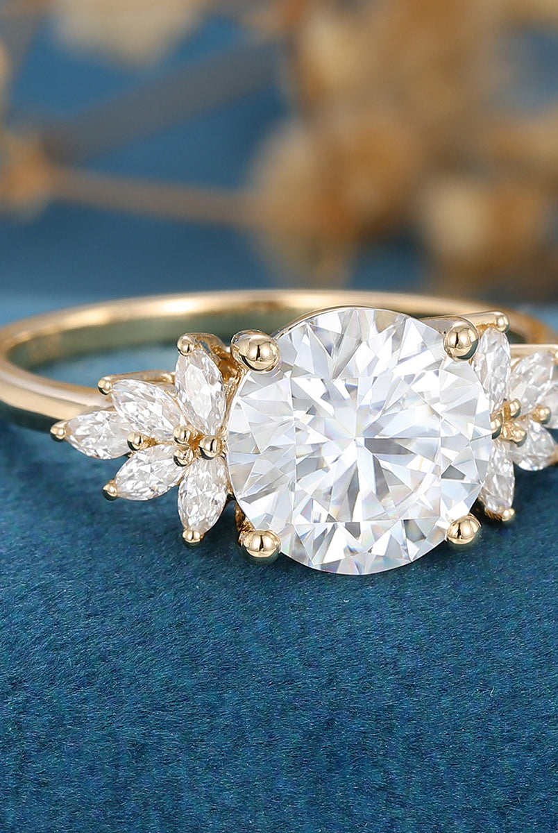 round-shaped-moissanite-cluster-engagement-ring
