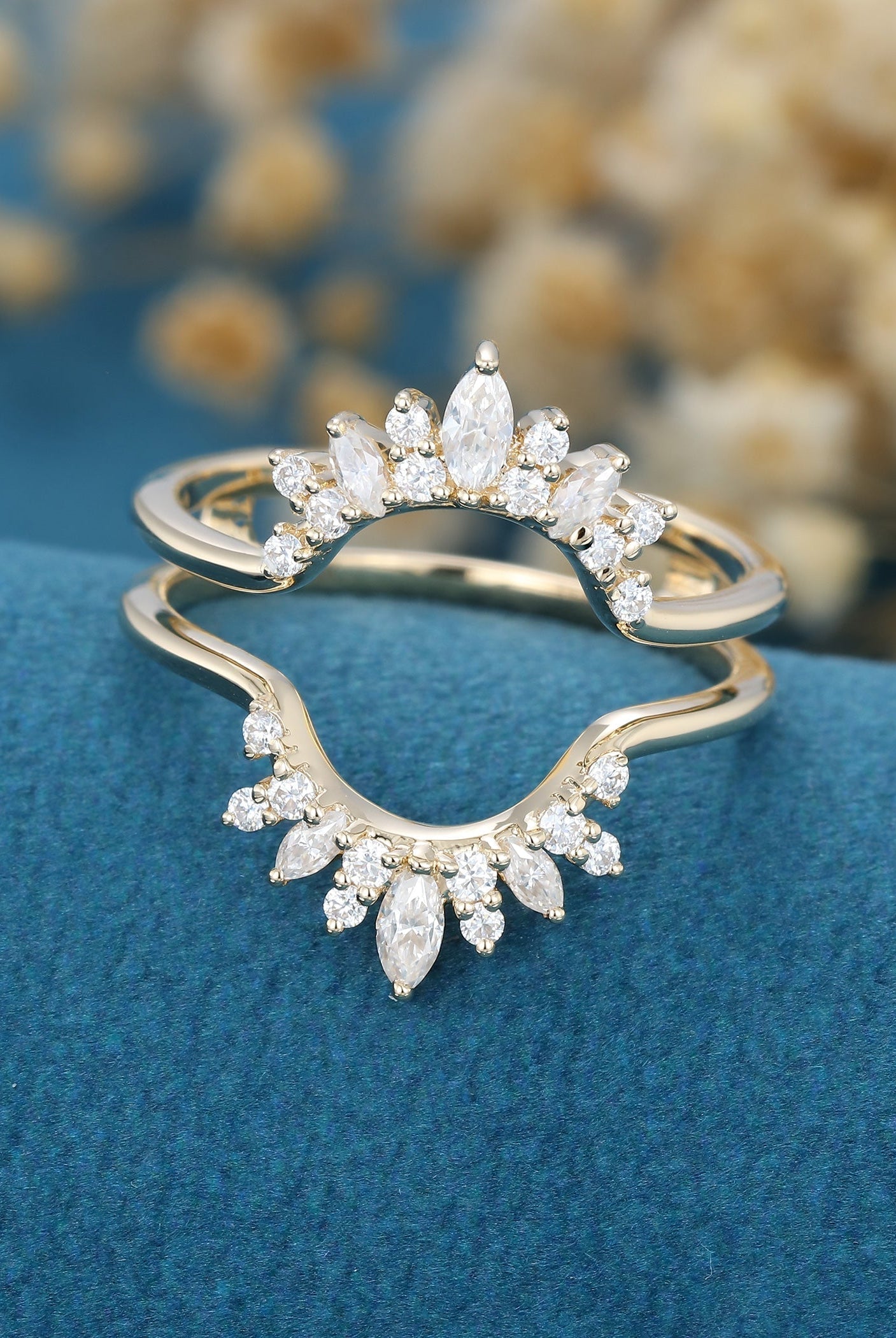 round-marquise-pear-shaped-moissanite-multi-stones-wedding-band