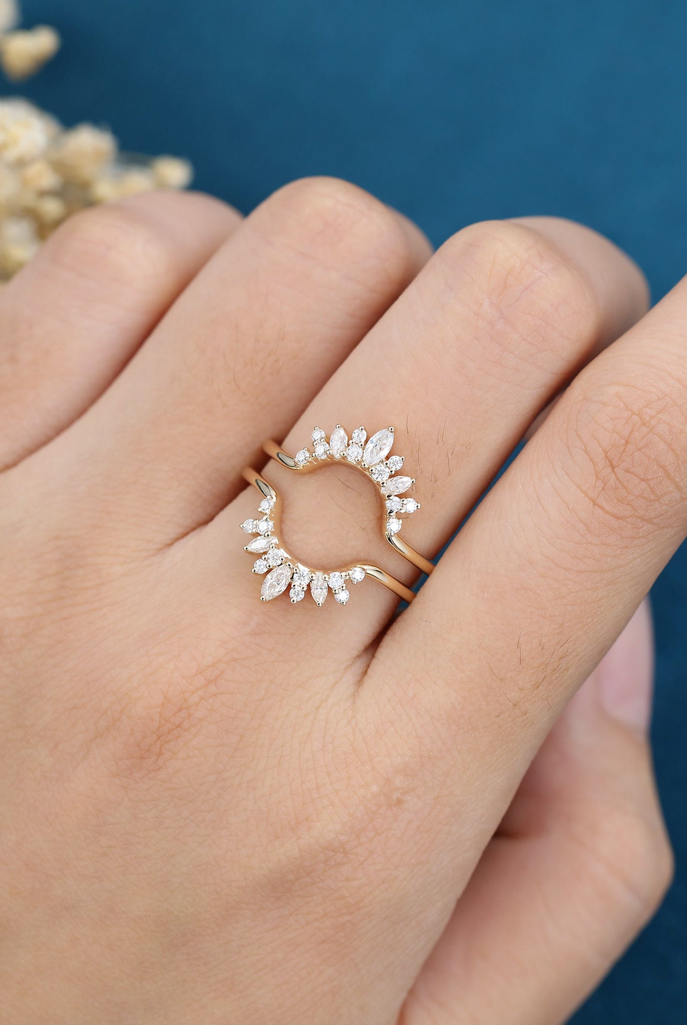 round-marquise-pear-shaped-moissanite-multi-stones-wedding-band