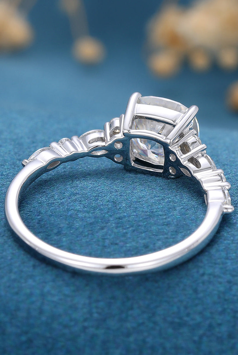 cushion-shaped-moissanite-cluster-engagement-ring