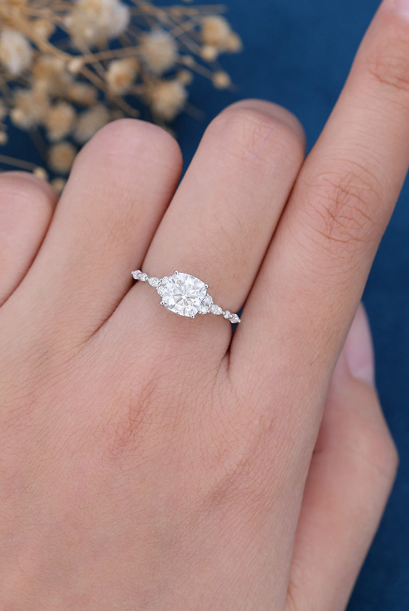 cushion-shaped-moissanite-cluster-engagement-ring