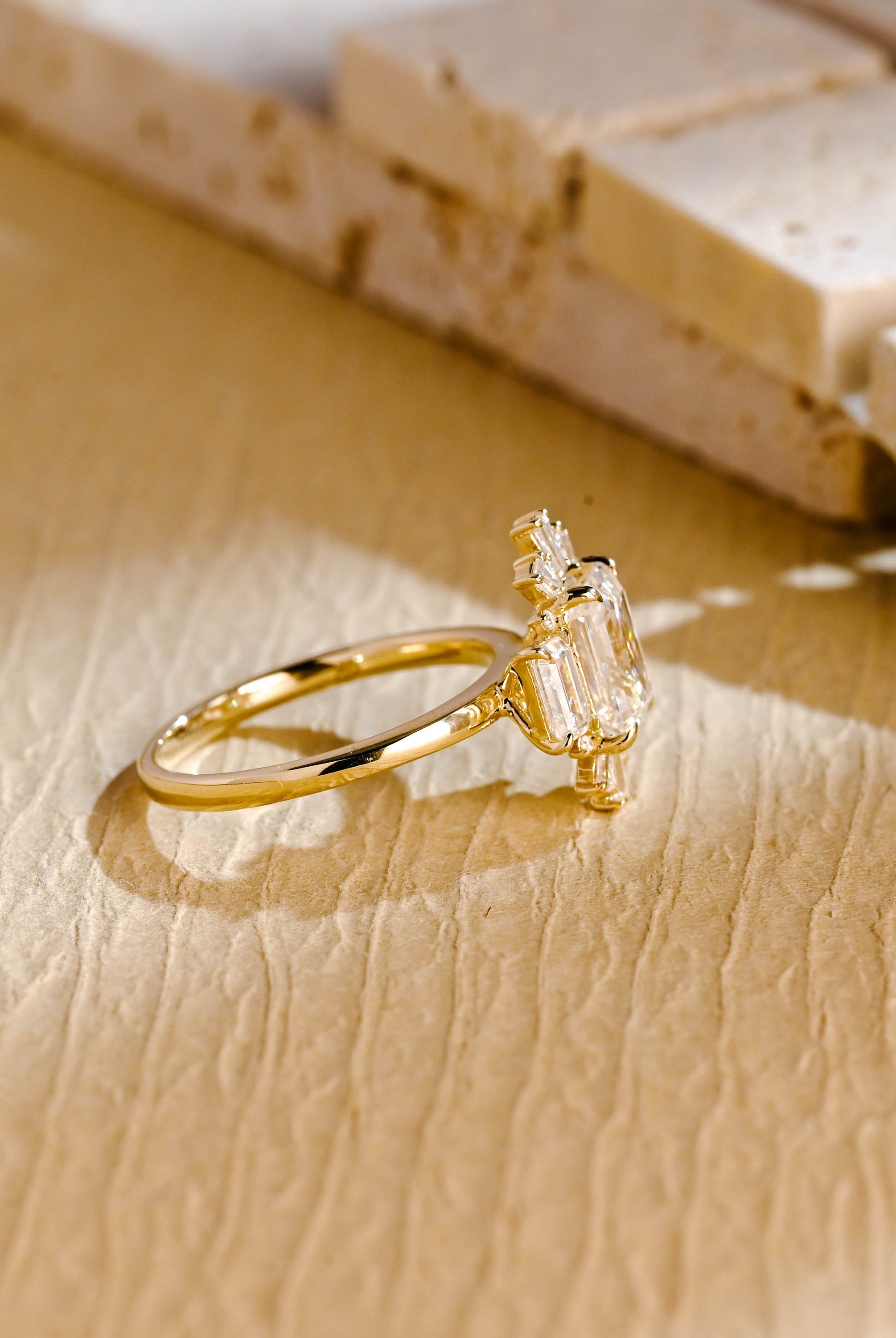 Diamond Accent Moissanite Engagement Ring