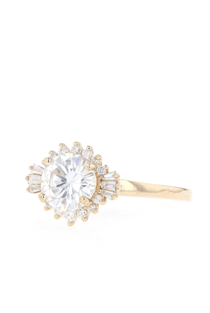 Halo Cluster Moissanite Ring