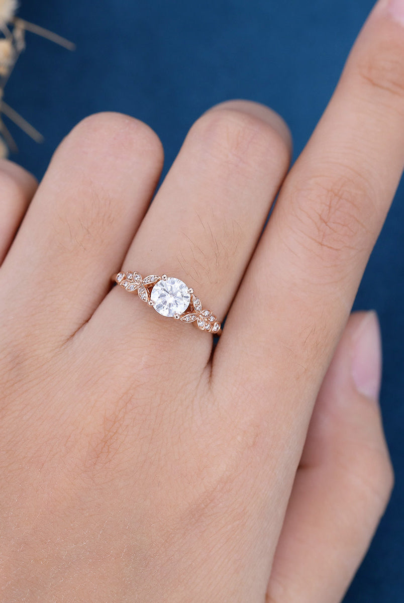 round-shaped-moissanite-art-deco-engagement-ring
