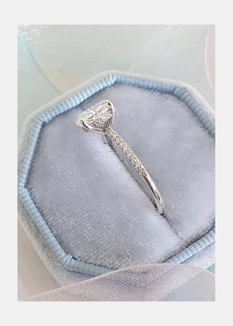 moissanite rectangle engagement ring