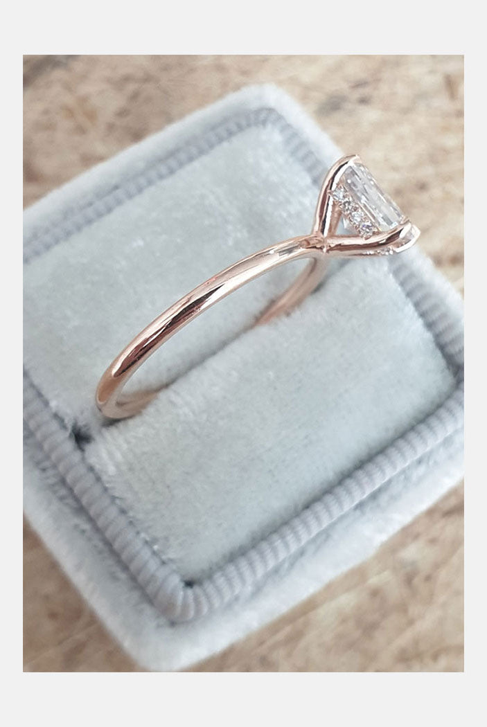 red moissanite ring