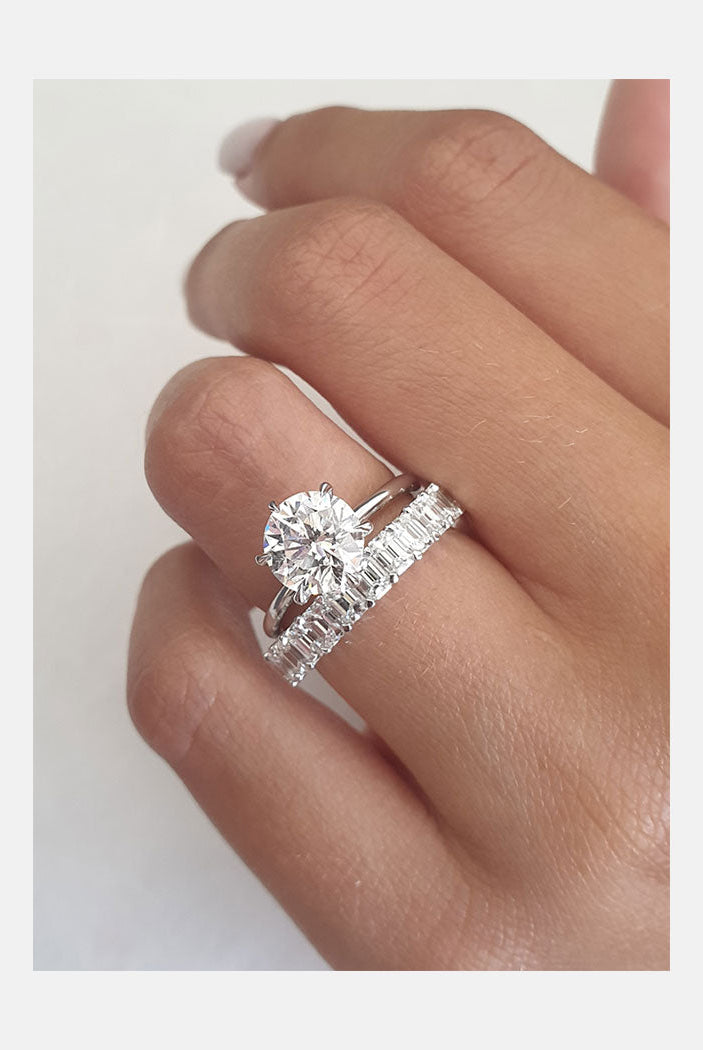 stainless steel moissanite ring