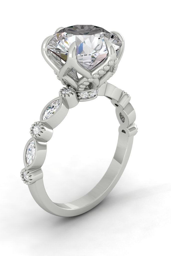 round-cut-pave-moissanite-engagement-ring