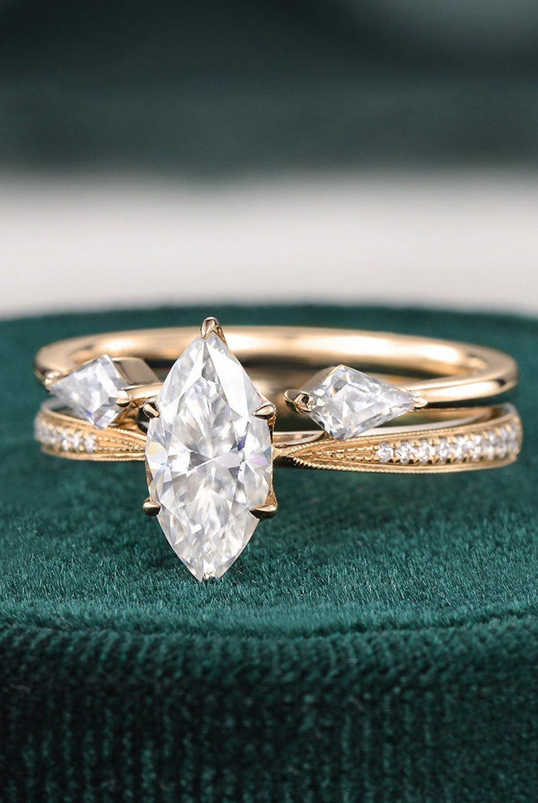 marquise-cut-pave-moissanite-bridal-ring-set