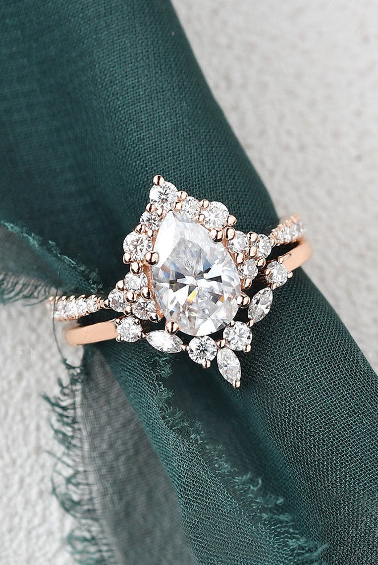 1-50-ct-pear-cut-cluster-art-deco-moissanite-bridal-ring-set